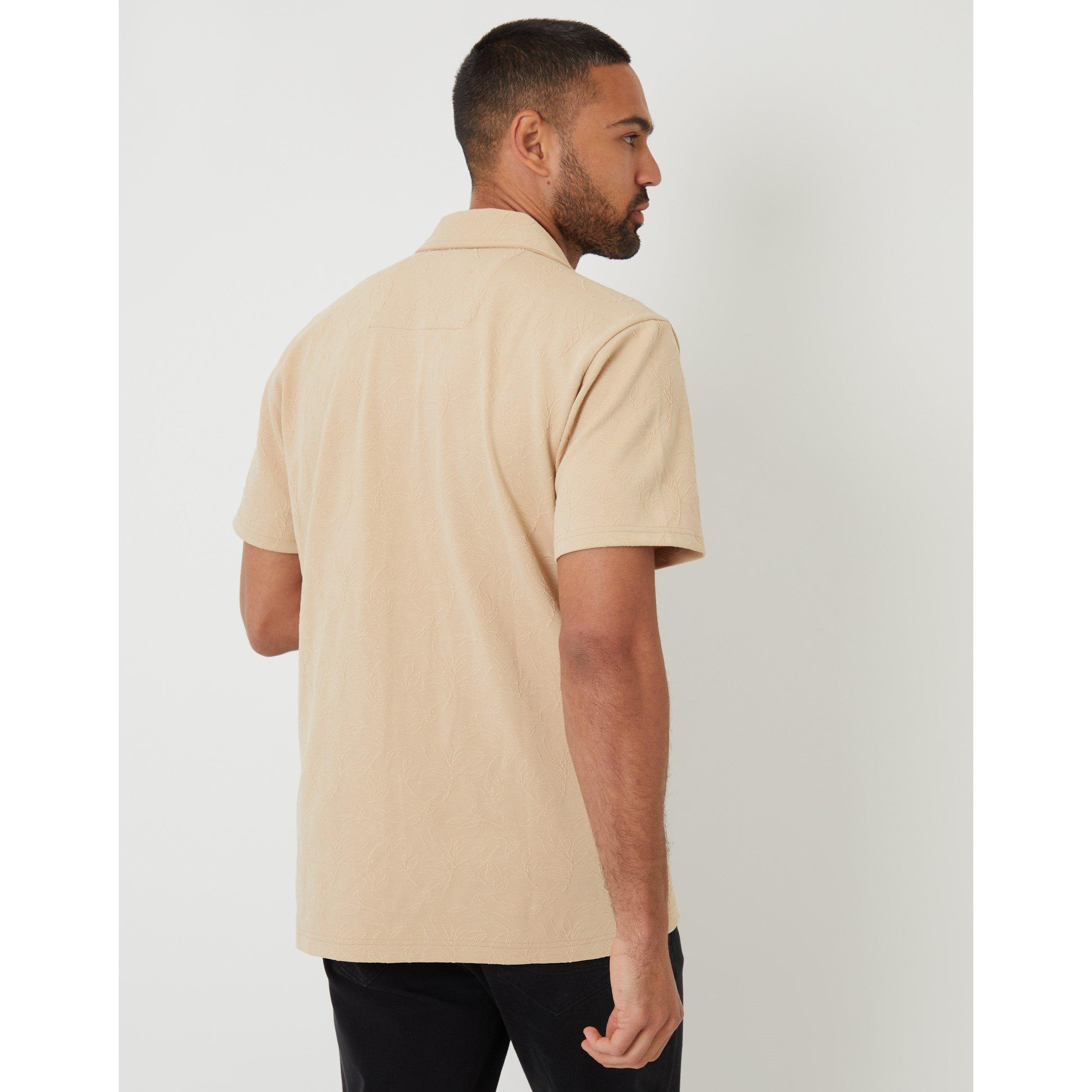 Stone - Threadbare - Men's Darvel Short-Sleeve Patterned Shirt - 3