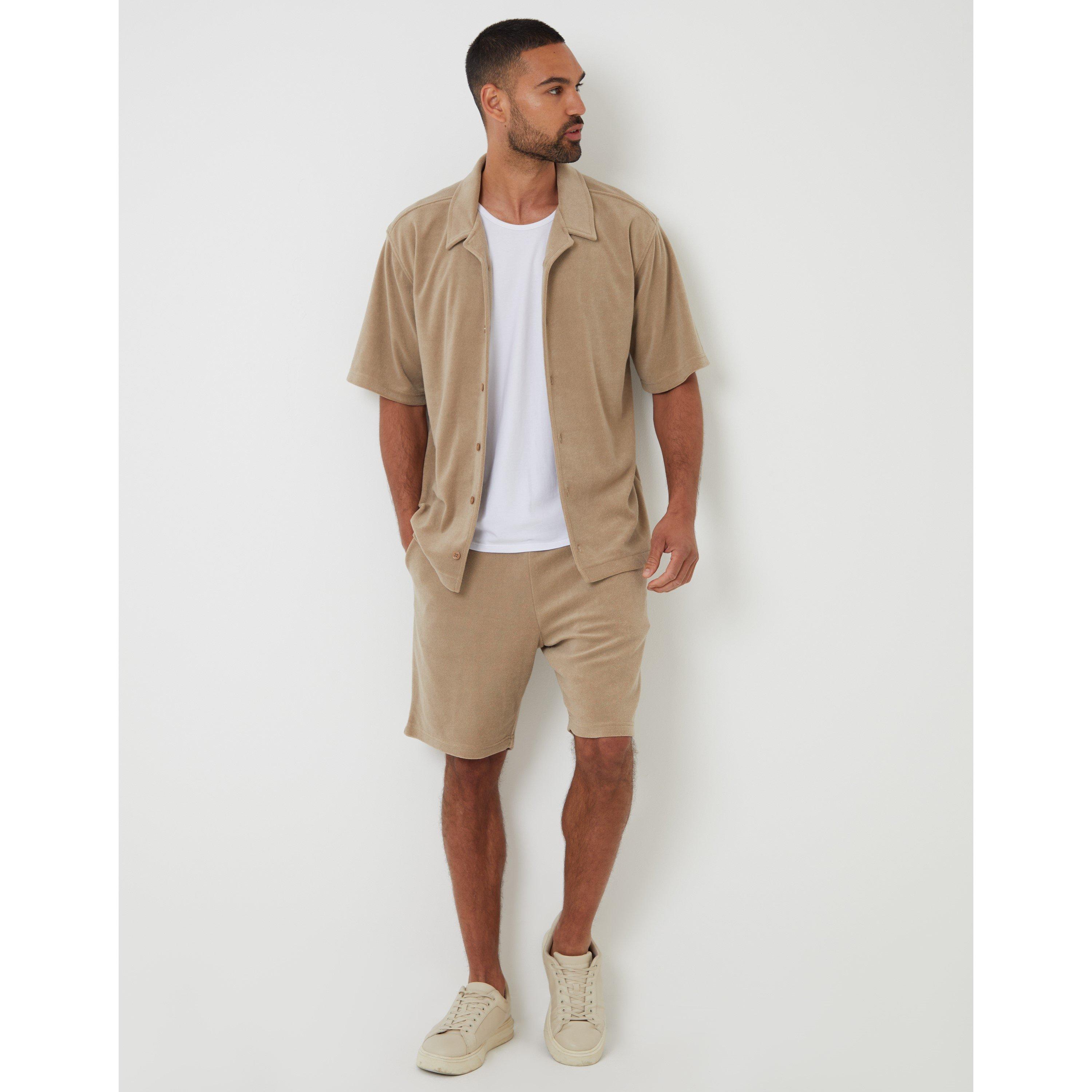 Mid Stone - Threadbare - Crofton Short-Sleeve Patterned Shirt - 2