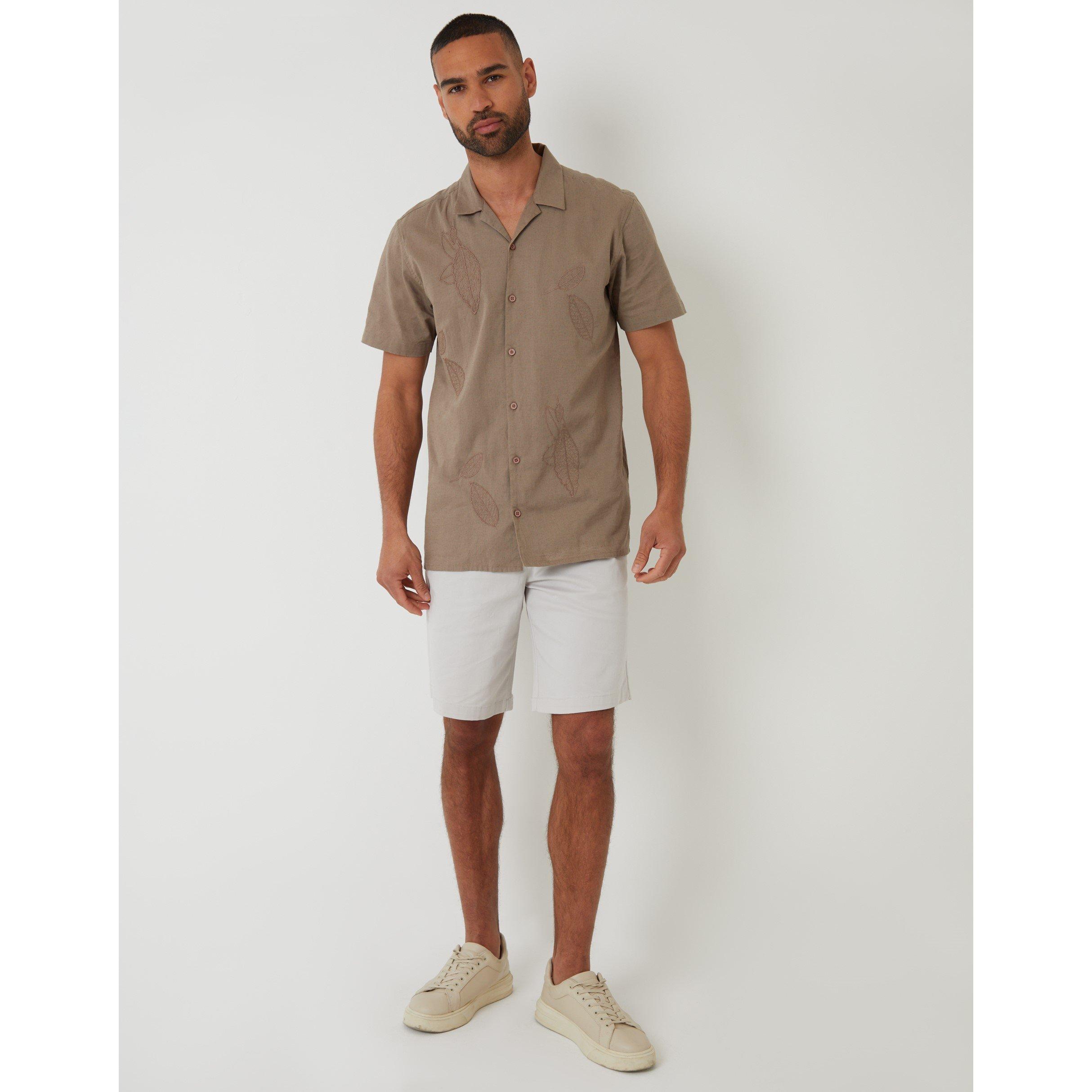 Taupe - Threadbare - Men's Maples Short-Sleeve Patterned Shirt - 2