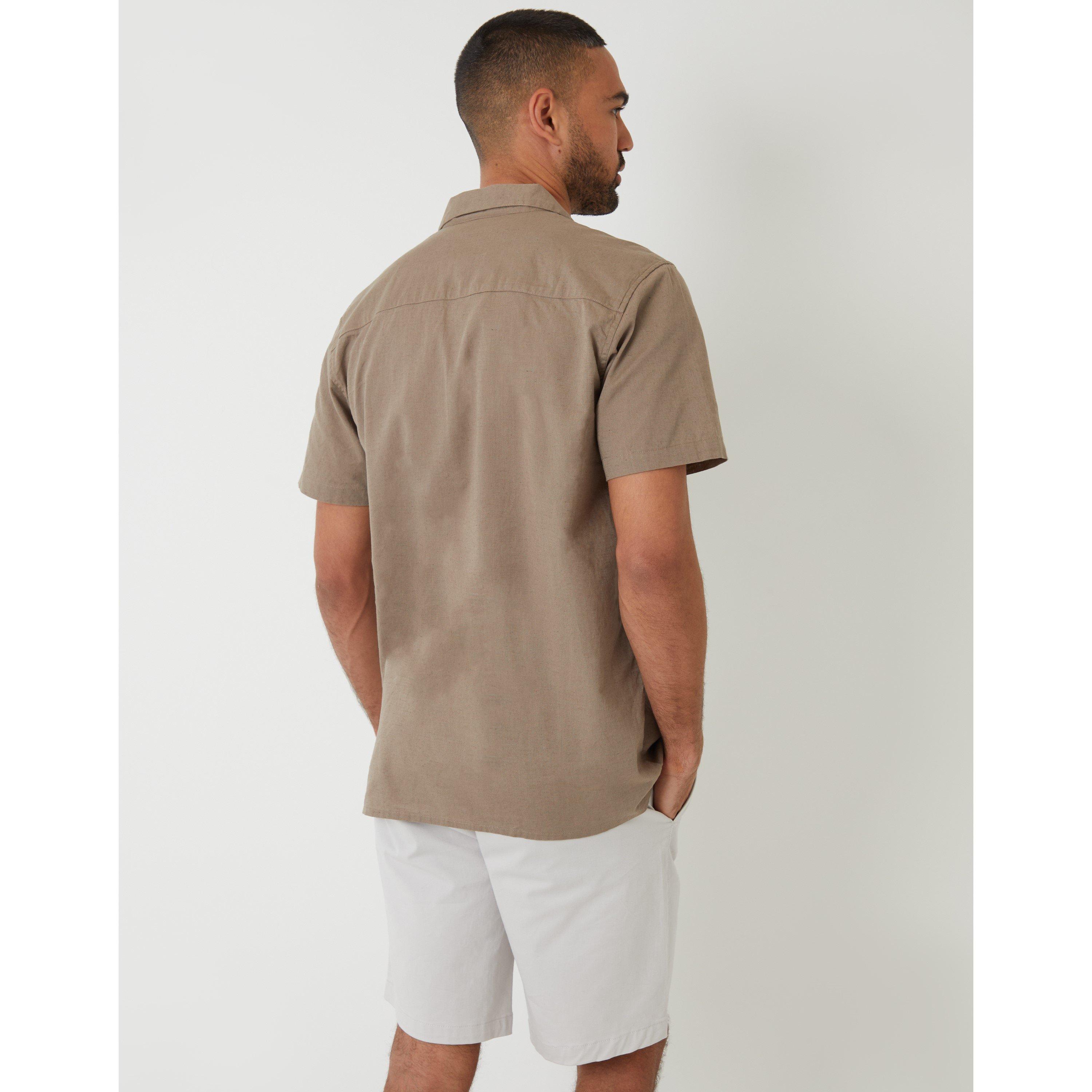 Taupe - Threadbare - Men's Maples Short-Sleeve Patterned Shirt - 3