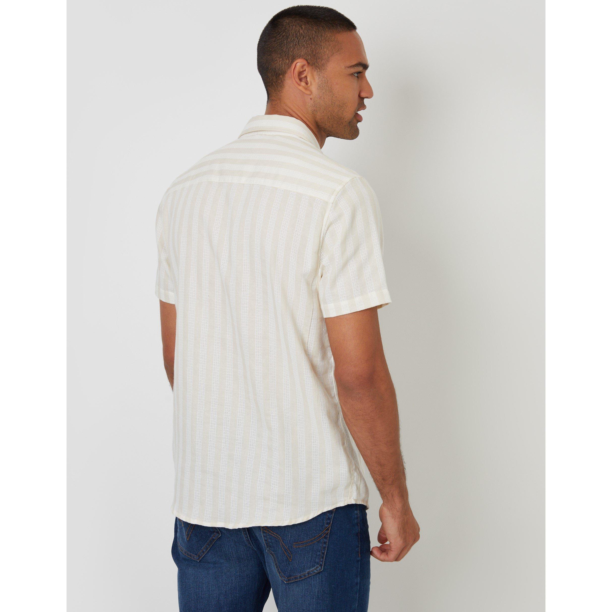 Natural - Threadbare - Coppice Short-Sleeve Patterned Shirt - 3