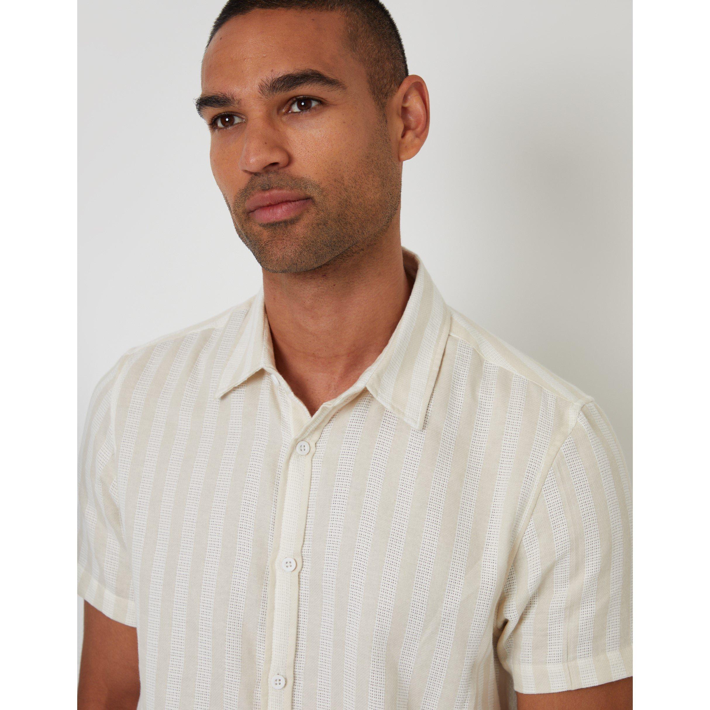 Natural - Threadbare - Coppice Short-Sleeve Patterned Shirt - 4