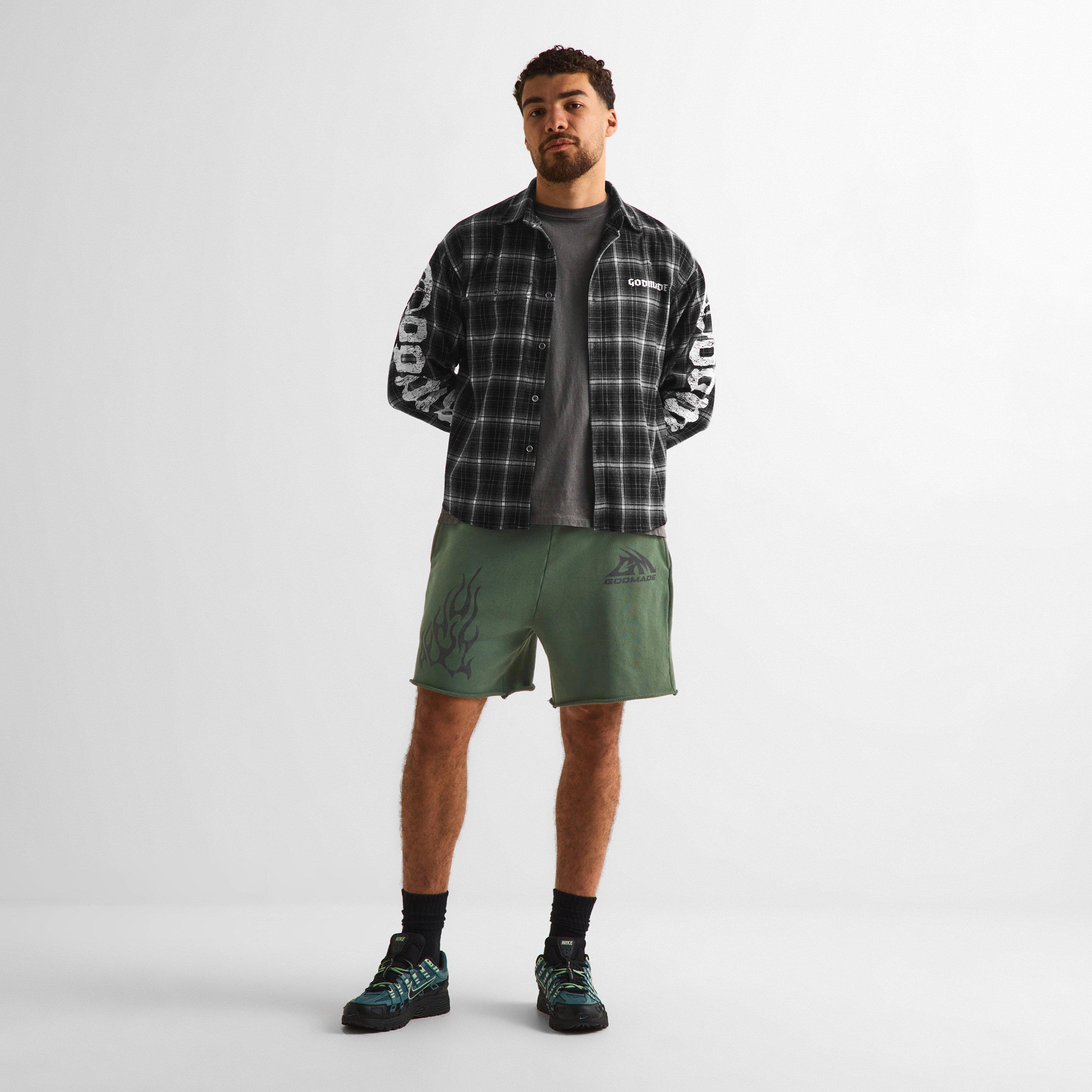 BLACK/ GREY - God Made - Men's Long Sleeve Patterned Shirt - 6