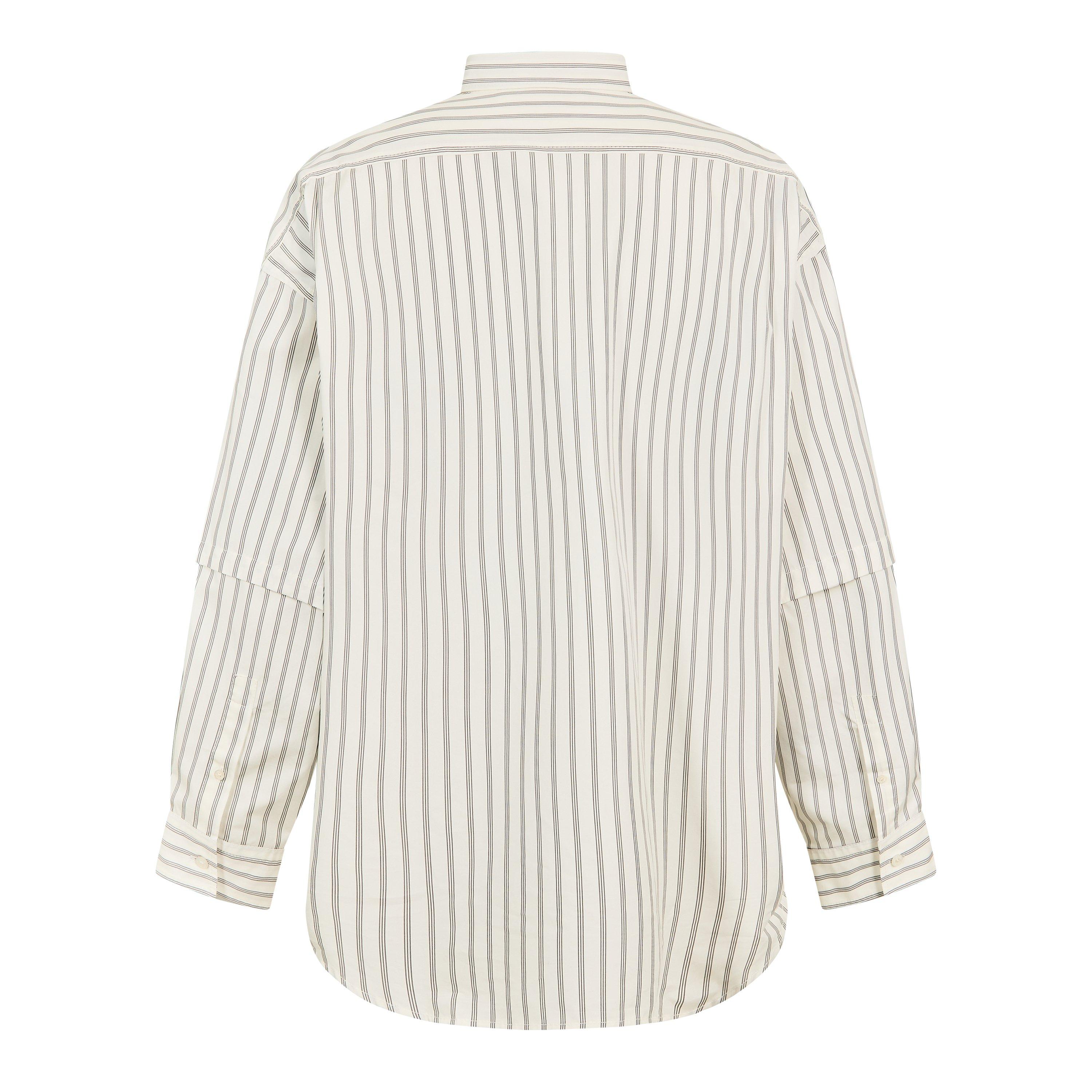 White/Grey - Acne Studios - Mens Striped Long Sleeve Shirt - 2