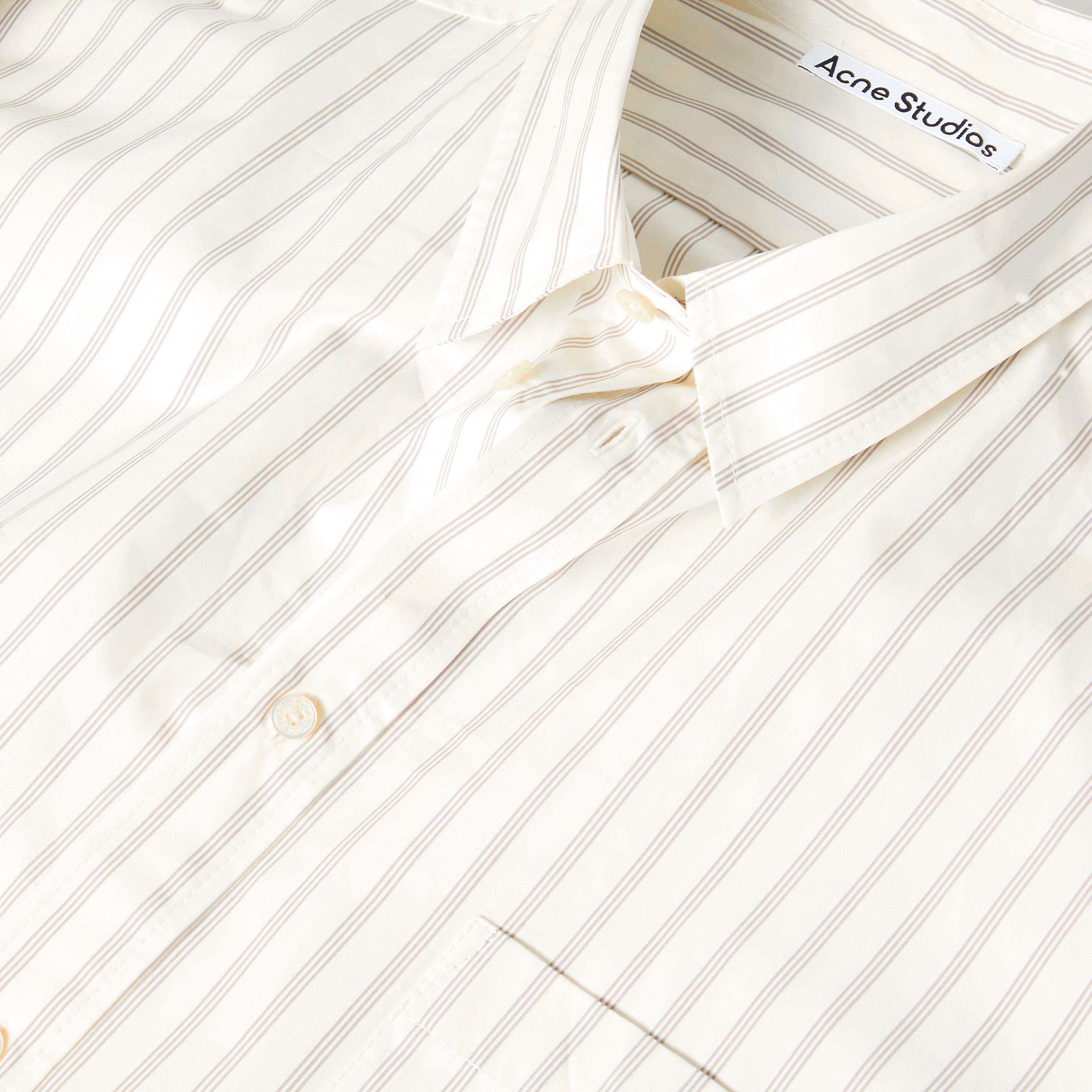 White/Grey - Acne Studios - Mens Striped Long Sleeve Shirt - 5