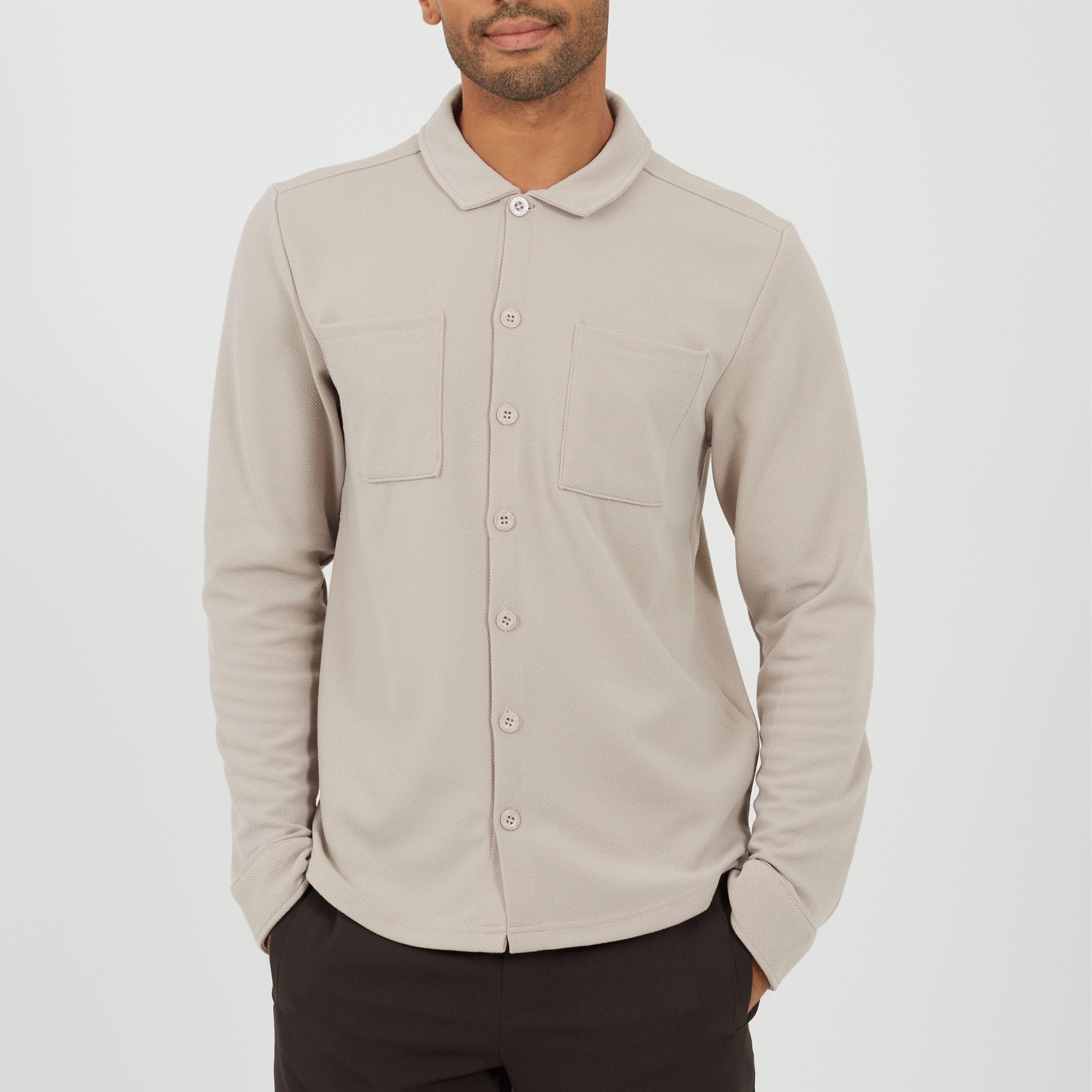 Light Sand - Brave Soul - Brave Mens Light Sand Fuve Button Long Sleeve Shirt - 1