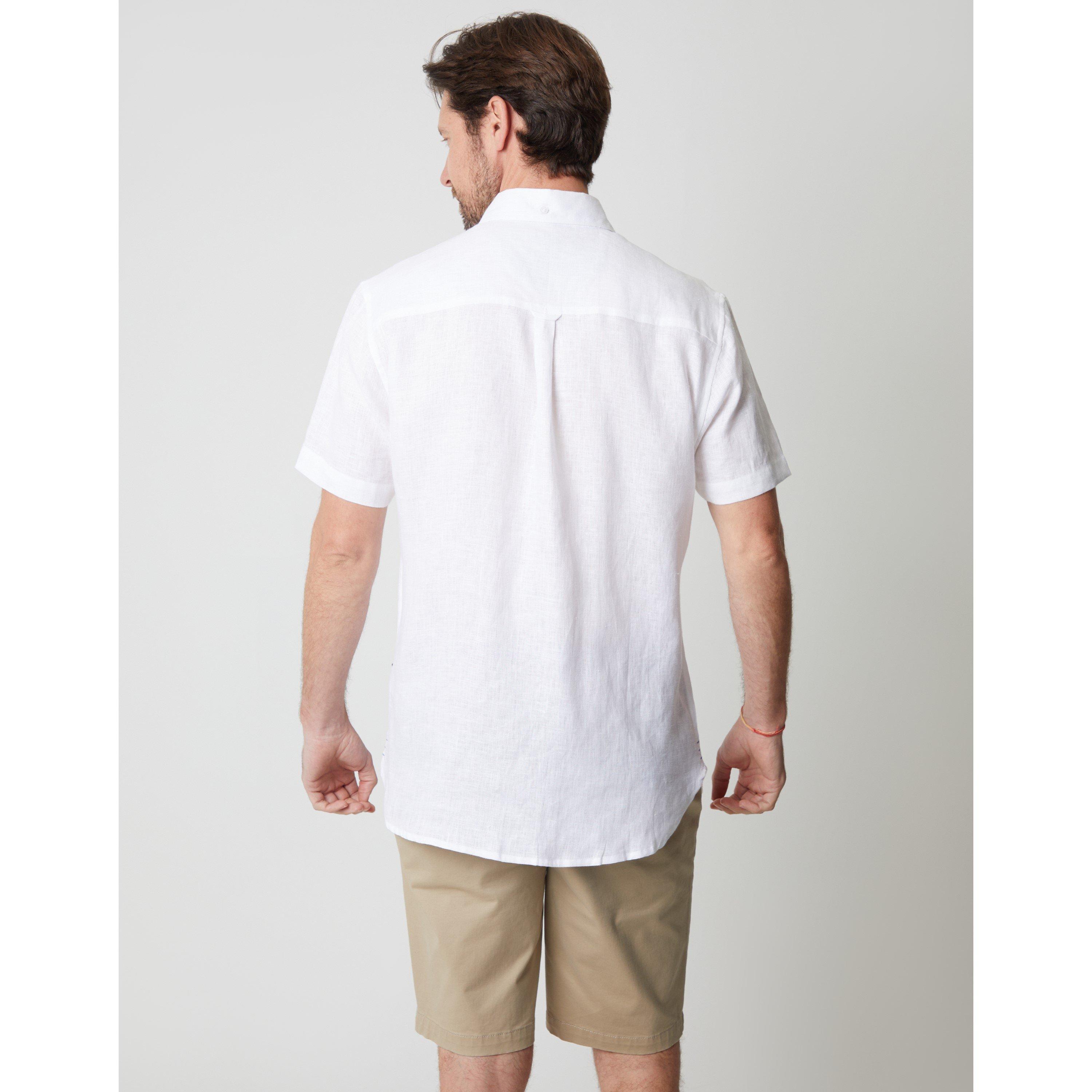 White - Saltwell - Men's Short-Sleeve Oxford Shirt - 3