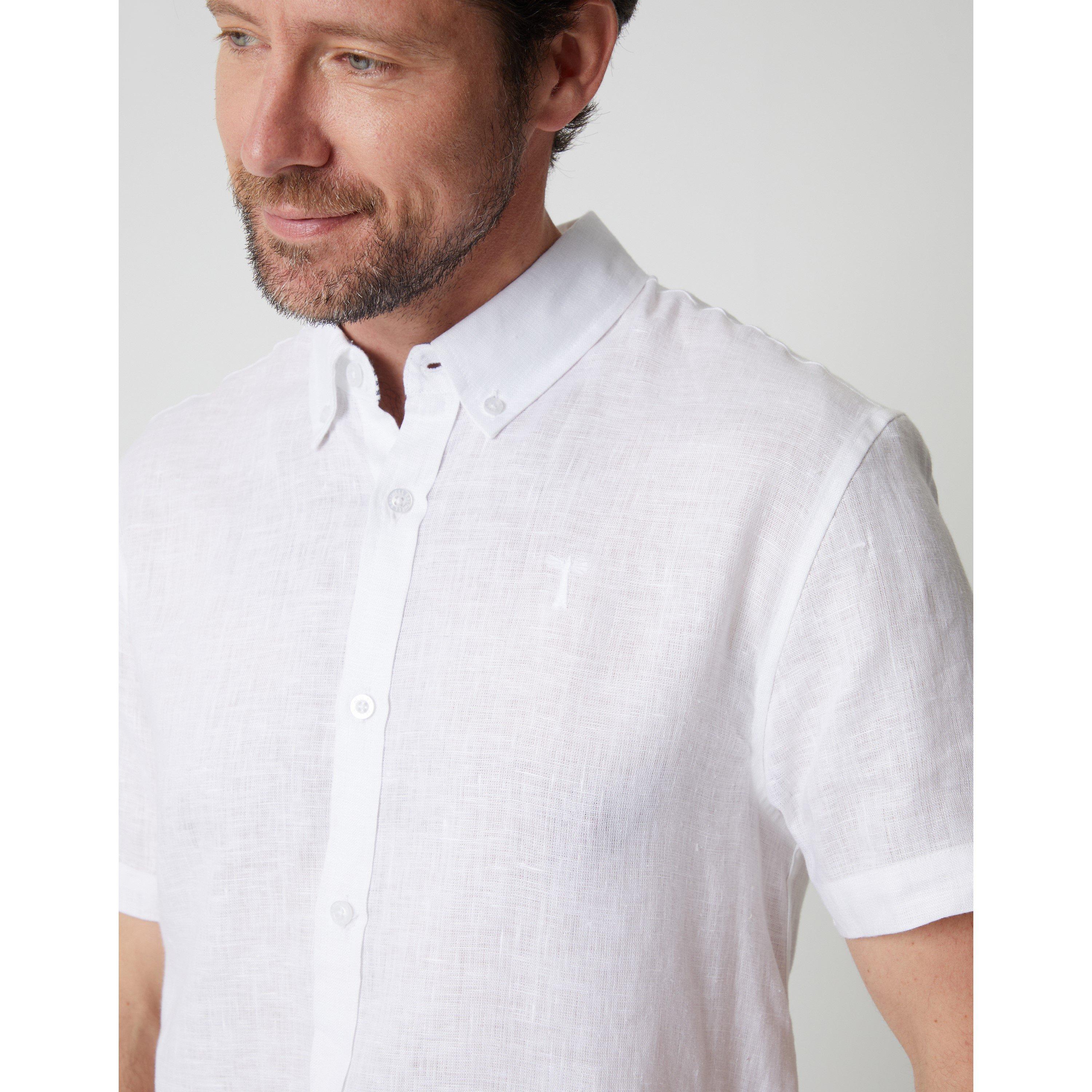 White - Saltwell - Men's Short-Sleeve Oxford Shirt - 4