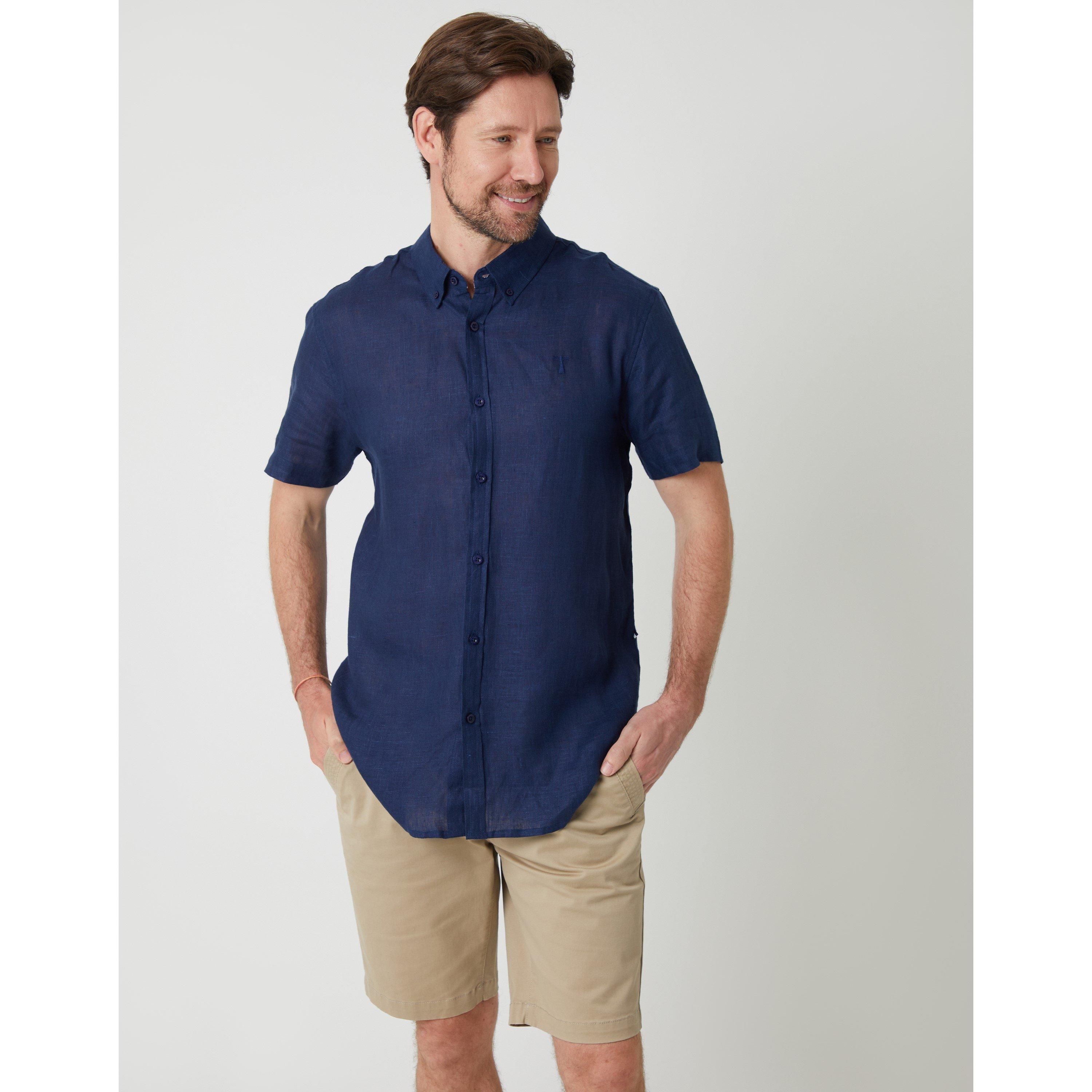 Saltwell Men's Short-Sleeve Oxford Shirt - Navy - 2X Large