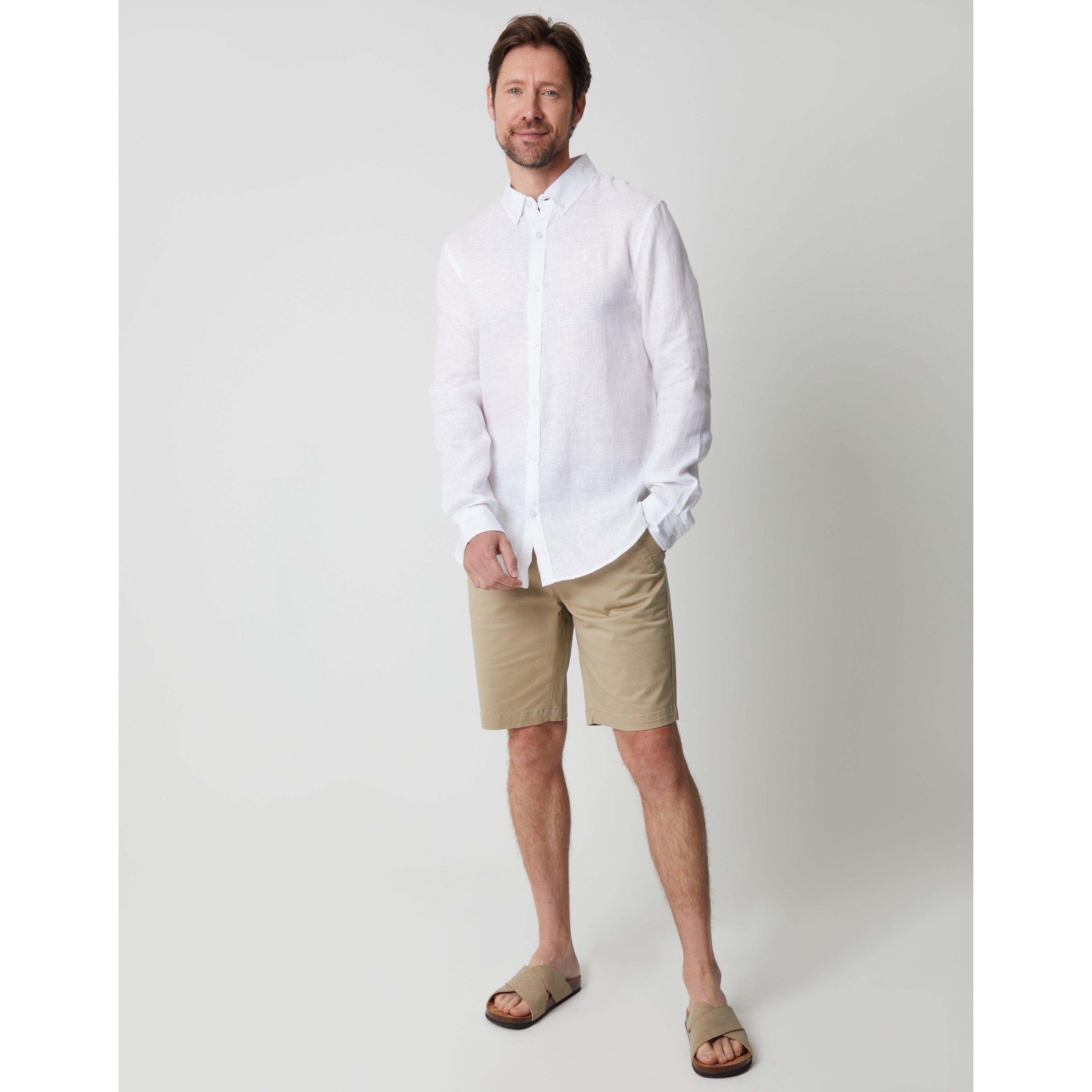 White - Saltwell - Men's Long-Sleeve Oxford Shirt - 2