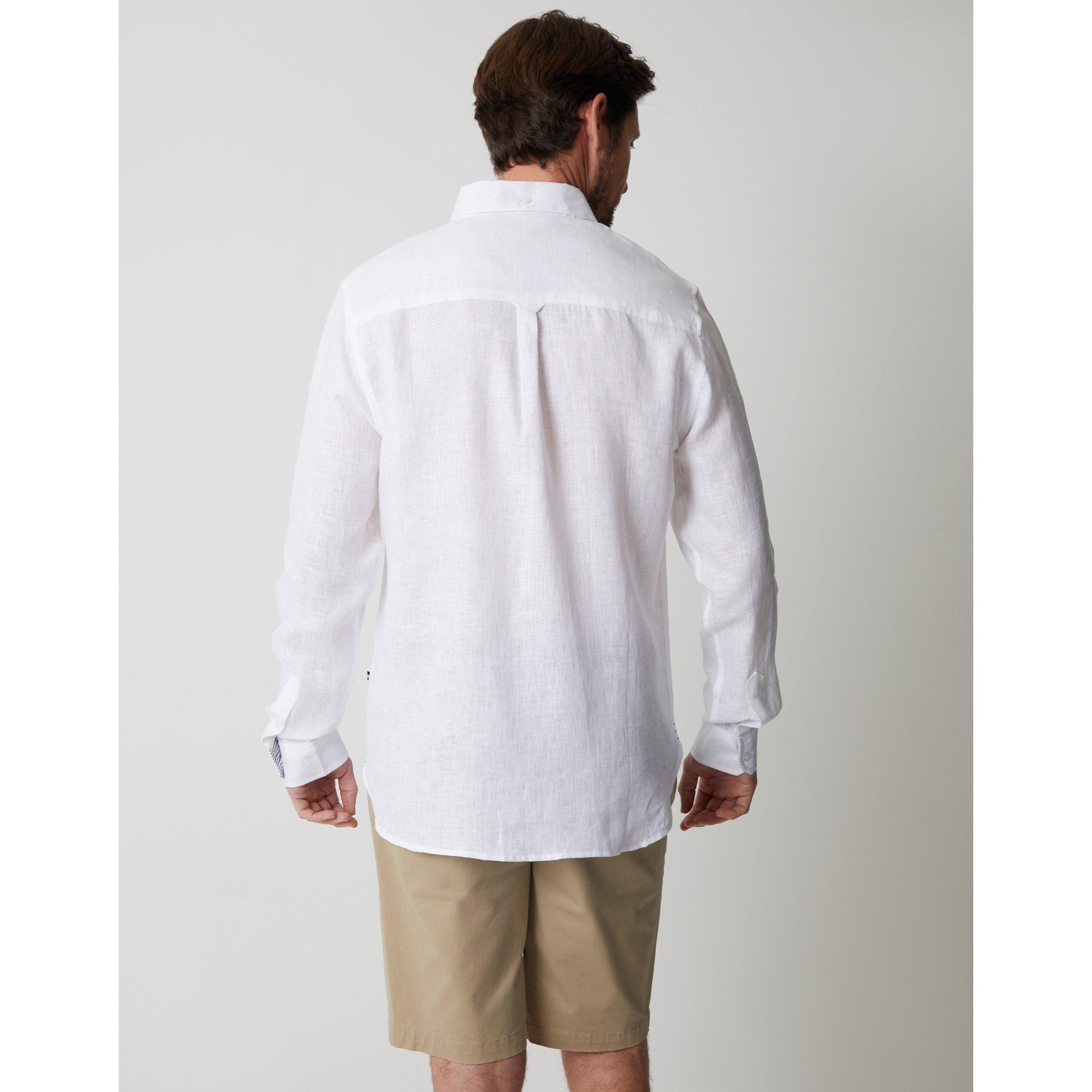 White - Saltwell - Men's Long-Sleeve Oxford Shirt - 3