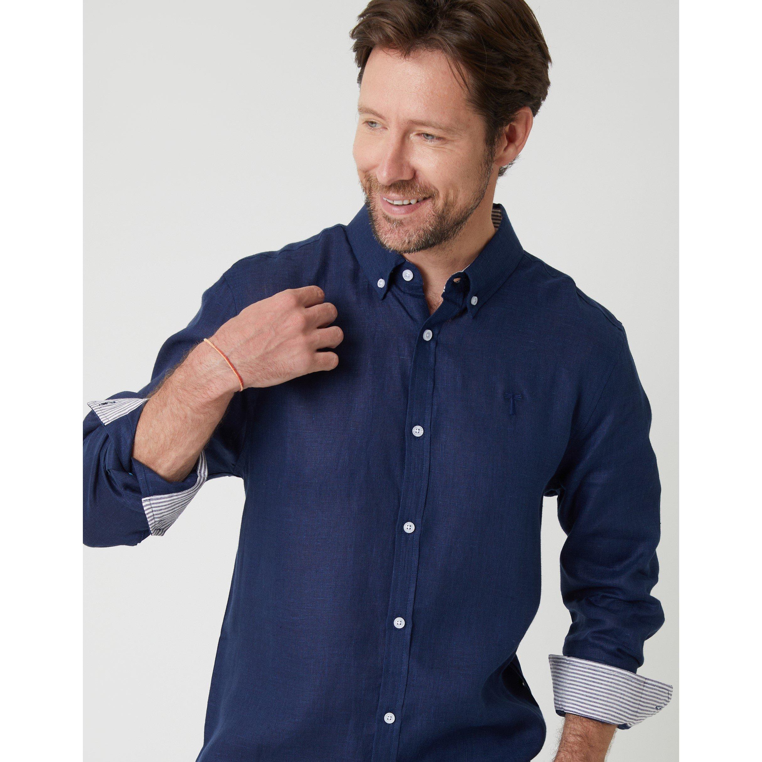 Navy - Saltwell - Saltwel Long-Sleeve Oxford Shirt - 4