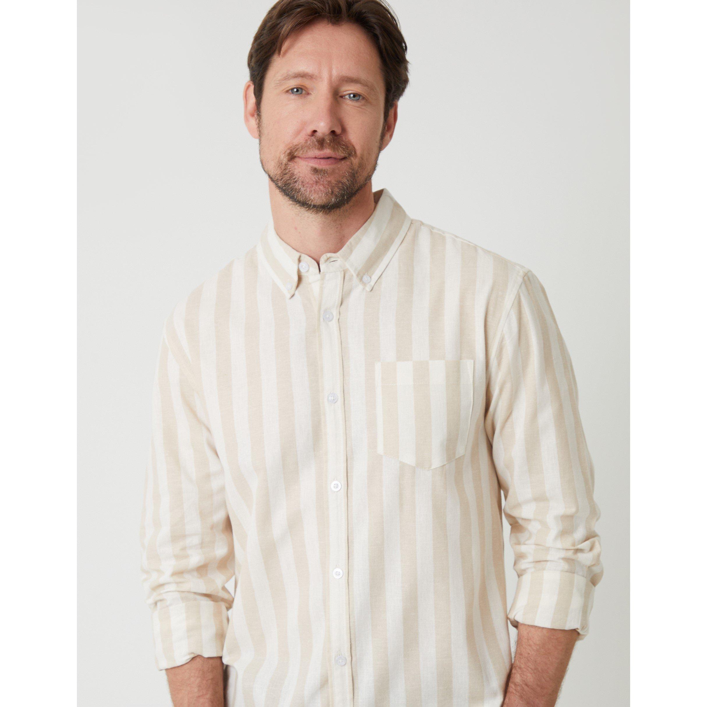 Stone/Ecru - Saltwell - Saltwel Long-Sleeve Oxford Shirt - 4