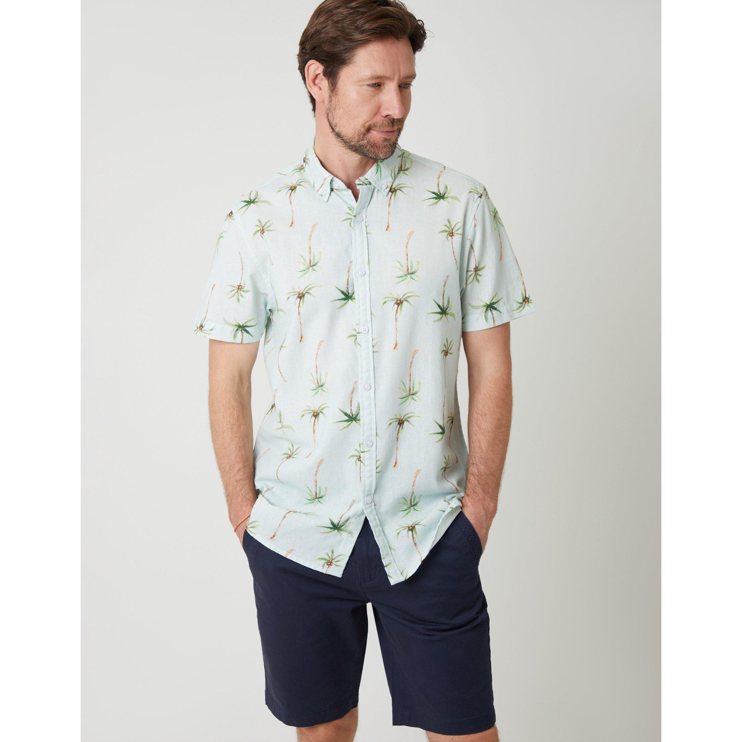 Saltwell Men's Short-Sleeve Oxford Shirt - Sky Blue - Large