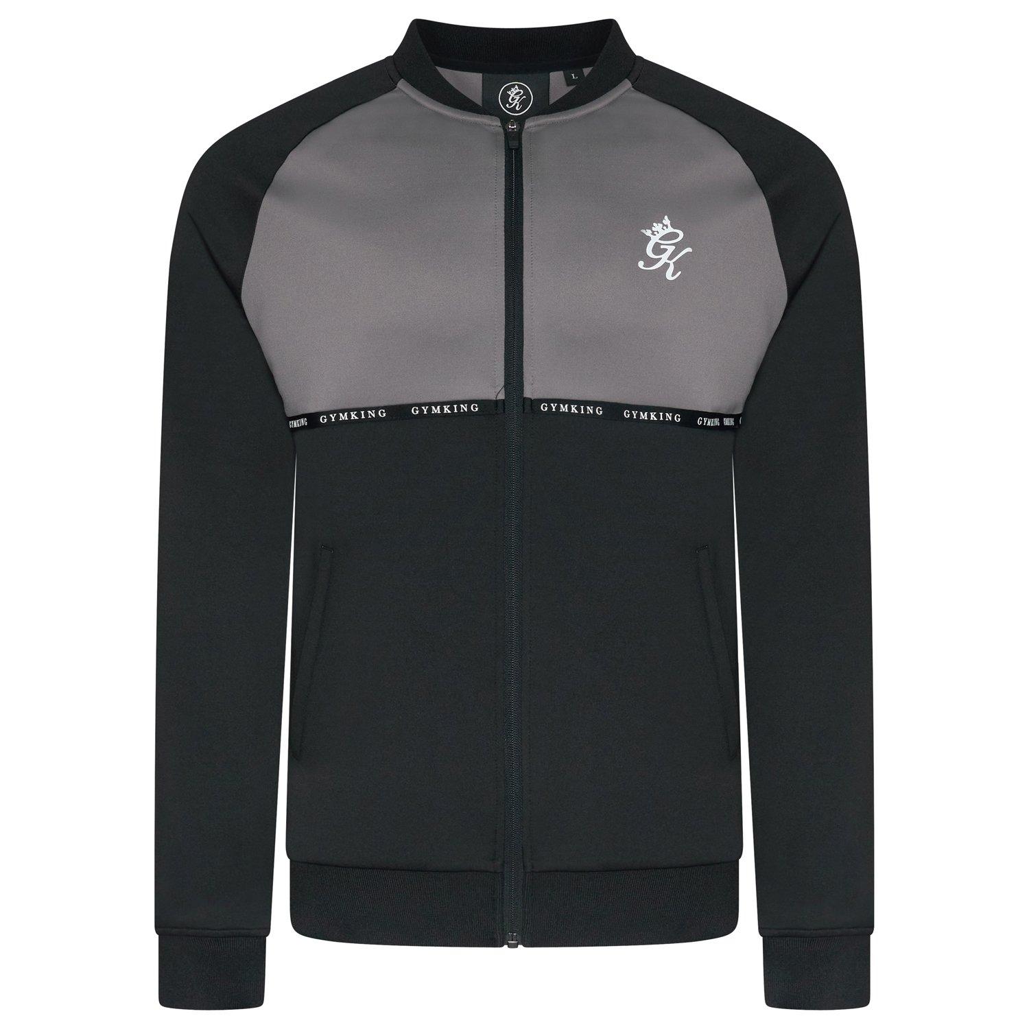 Schwarz/Stahl - Gym King - Mens Taped Plus Full-Zip Fleece Fabric - 1
