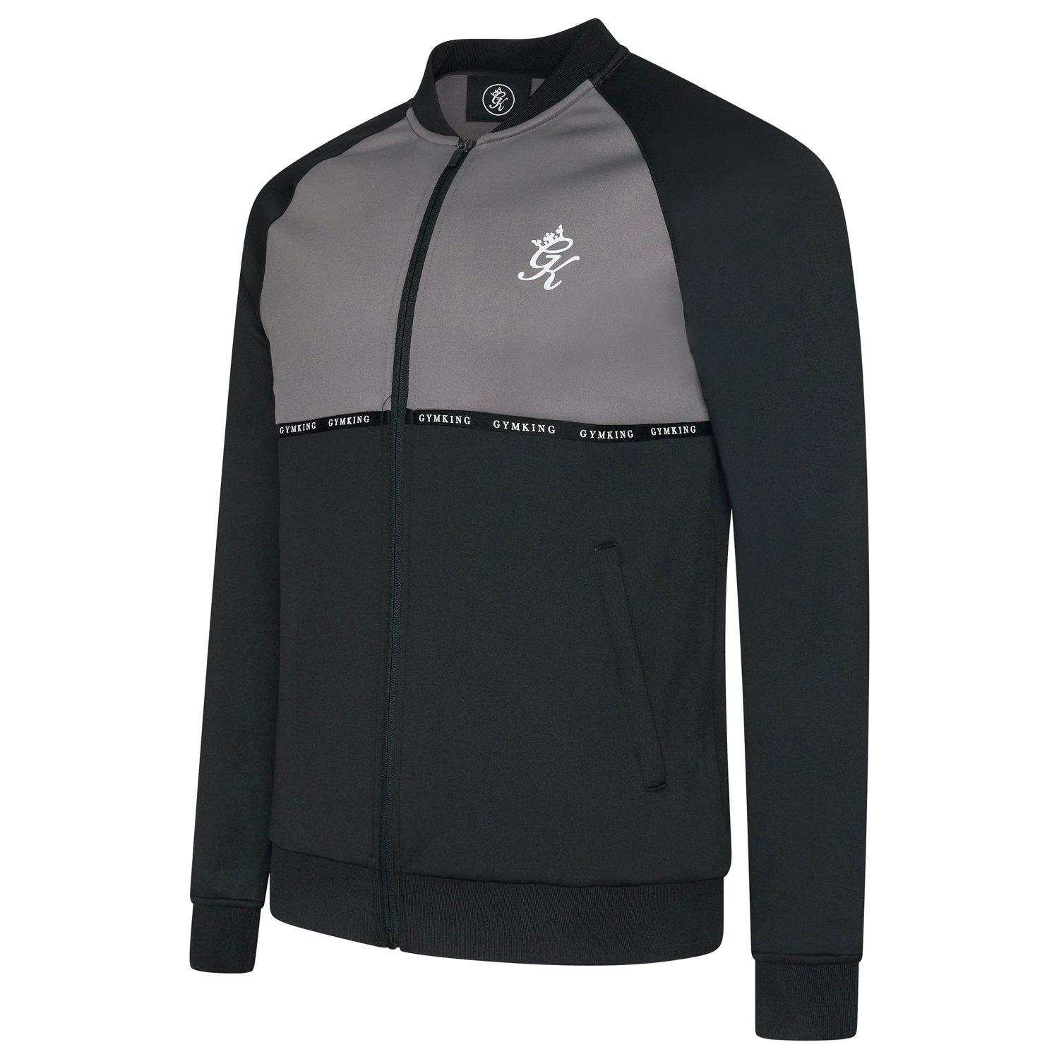 Black/Steel - Gym King - Mens Taped Plus Full-Zip Fleece Fabric - 6