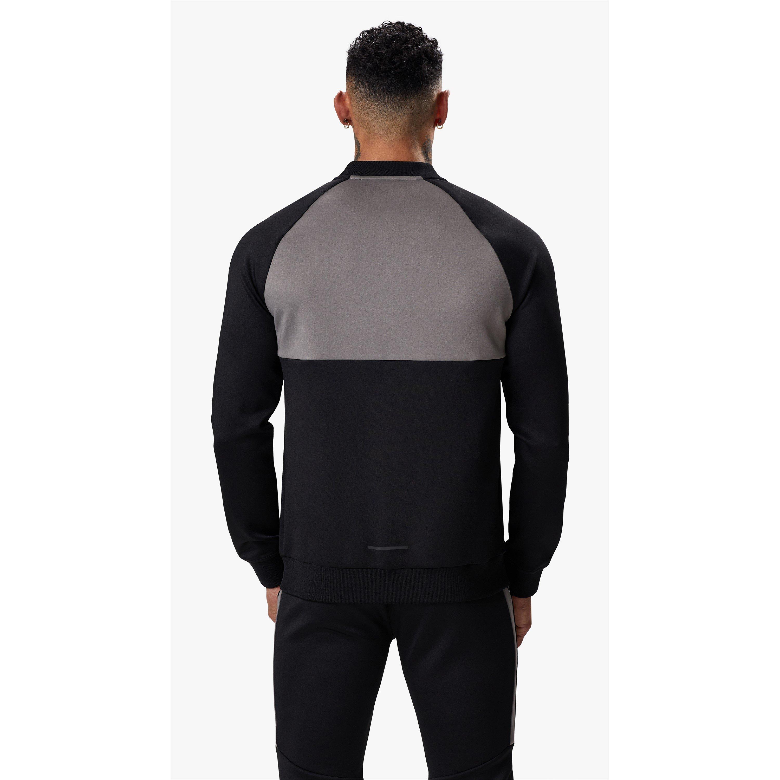 Black/Steel - Gym King - Mens Taped Plus Full-Zip Fleece Fabric - 3
