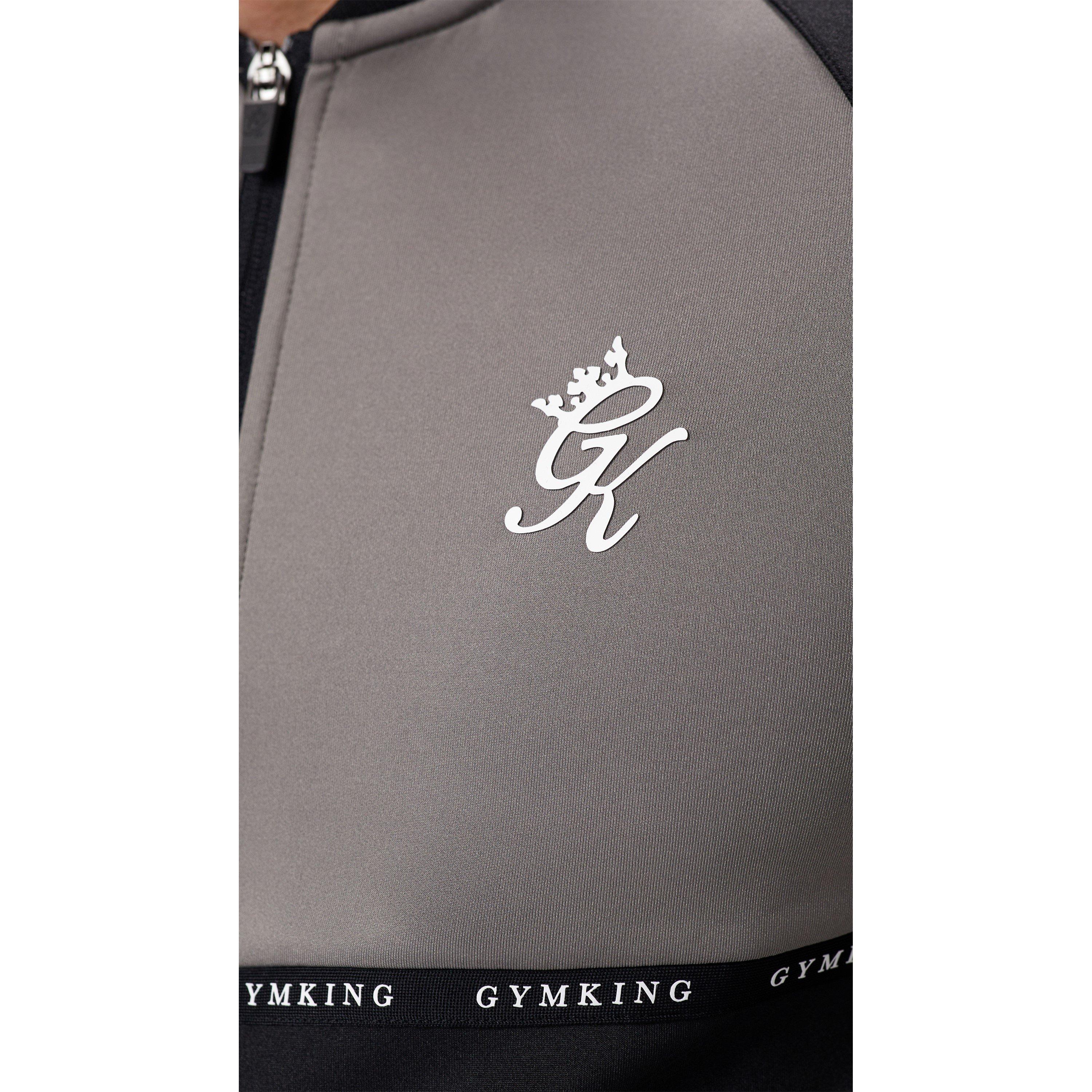 Black/Steel - Gym King - Mens Taped Plus Full-Zip Fleece Fabric - 4