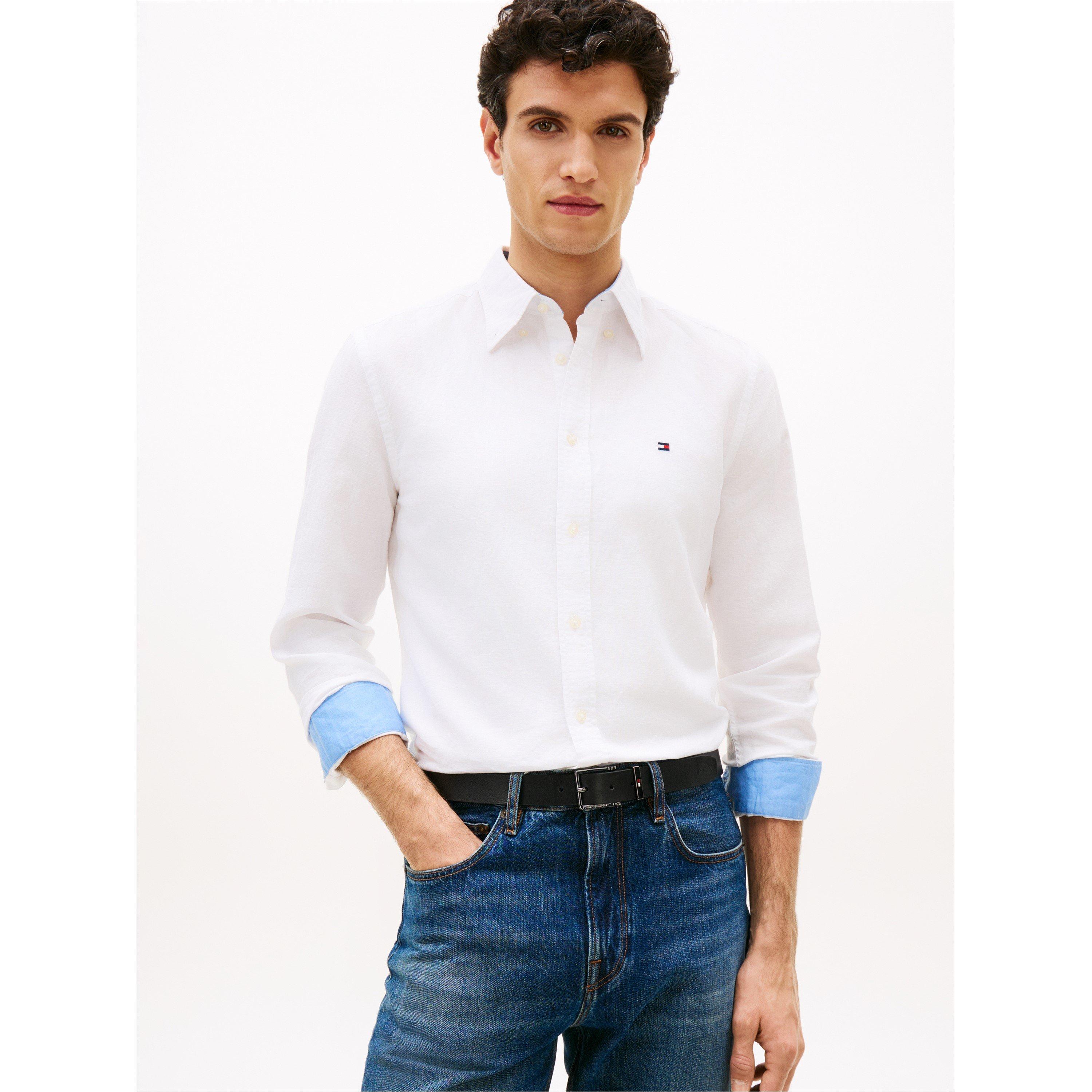 White - Tommy Hilfiger - Tommy Linen LS Shirt Sn63 - 2