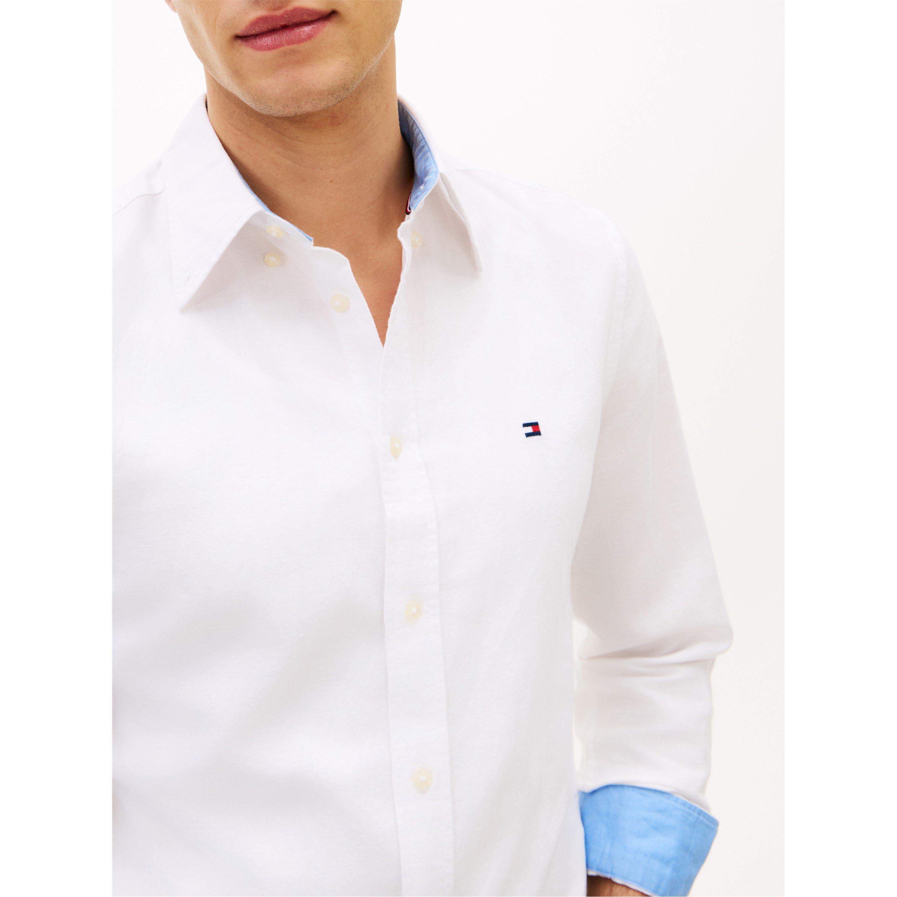 White - Tommy Hilfiger - Tommy Linen LS Shirt Sn63 - 3