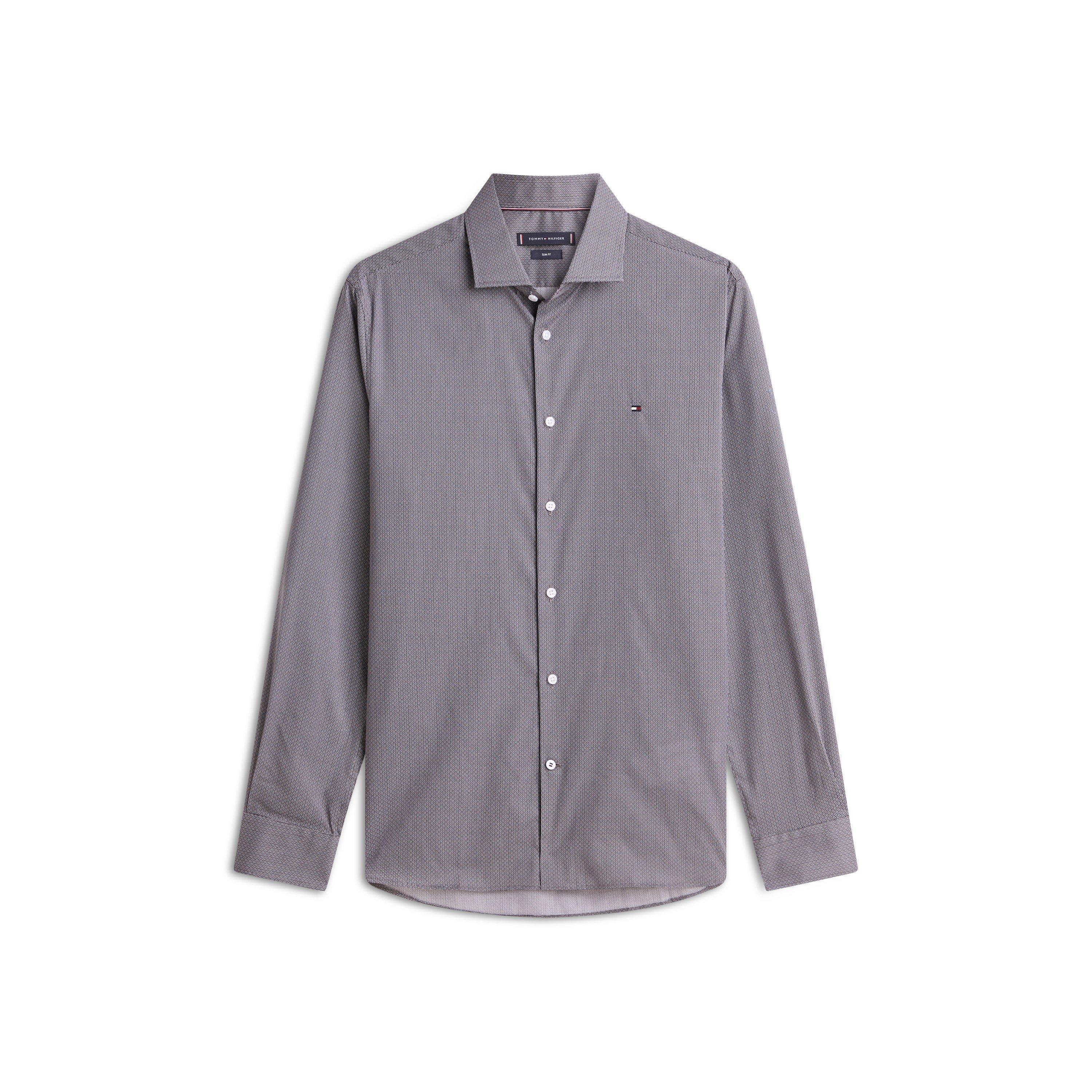Black - Tommy Hilfiger - Men's Long Sleeve Patterned Shirt - 1