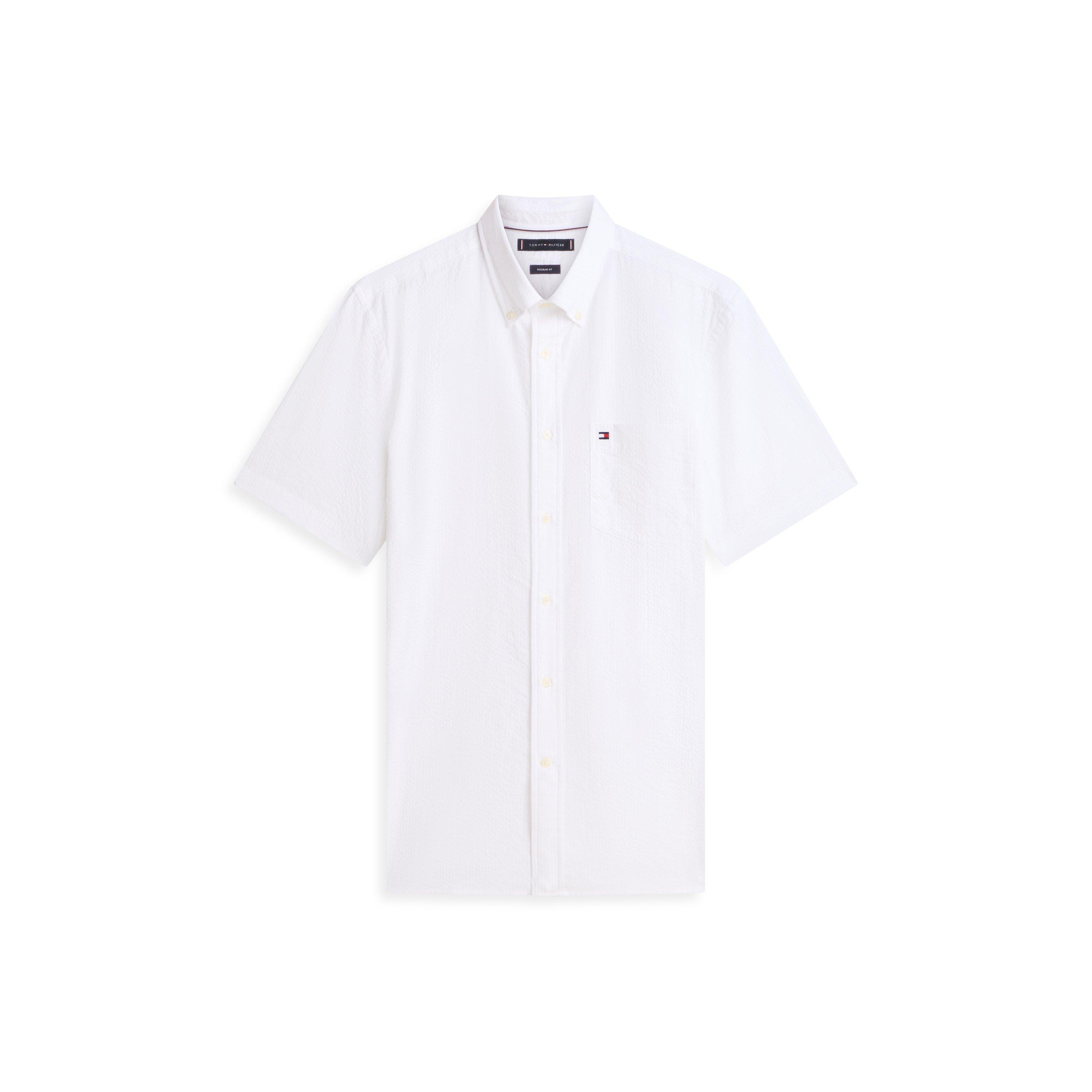 Tommy Hilfiger Seersucker Solid Ss Rf Shirt - White - M