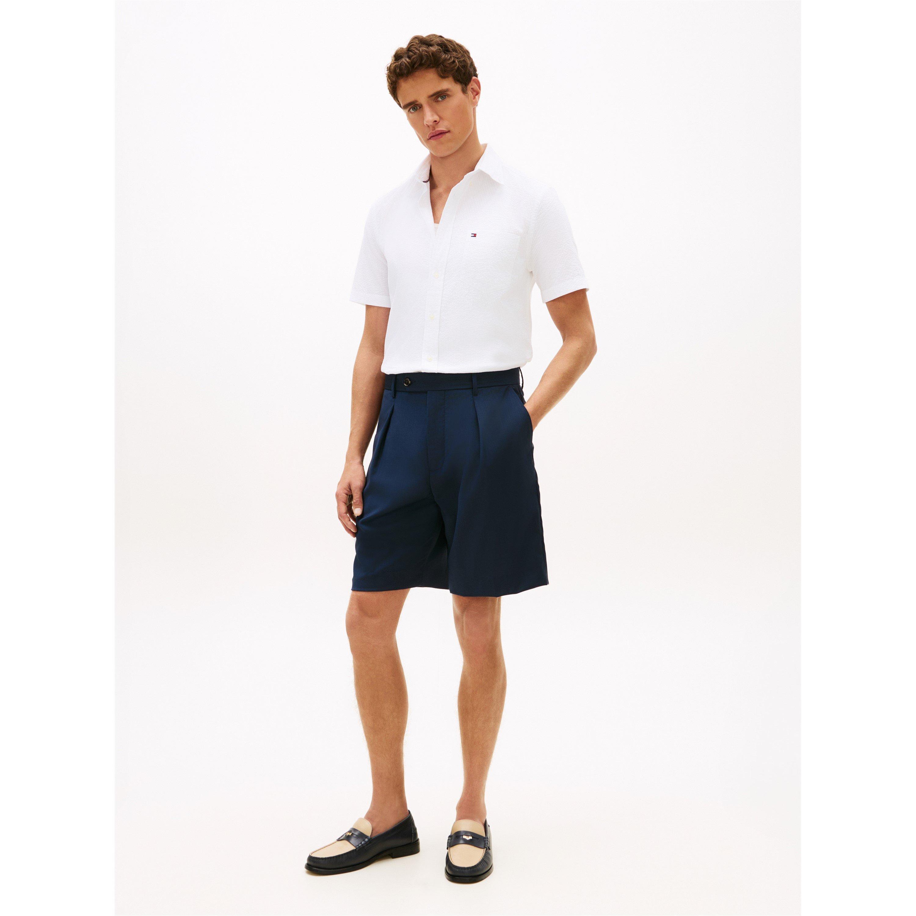 White - Tommy Hilfiger - Seersucker Solid Ss Rf Shirt - 4