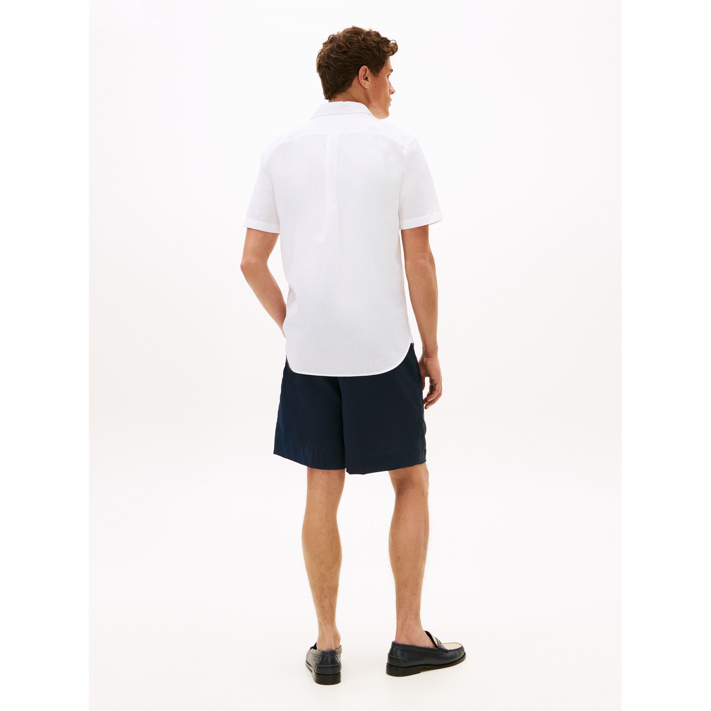 White - Tommy Hilfiger - Seersucker Solid Ss Rf Shirt - 5