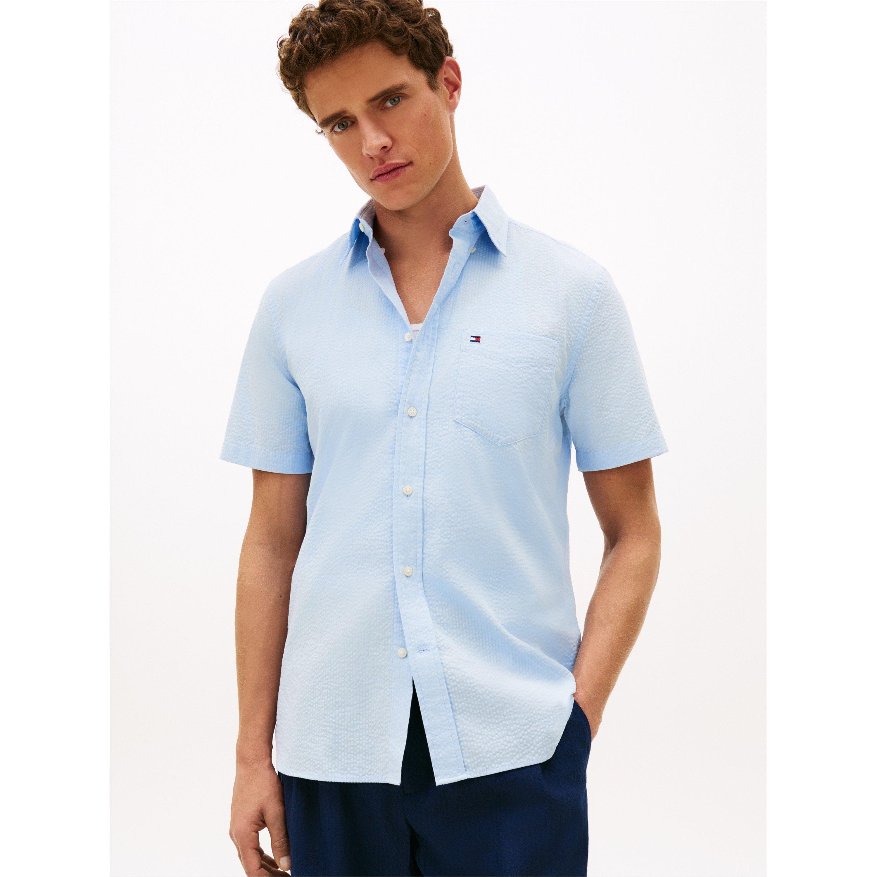 Sweet Blue - Tommy Hilfiger - Tommy Hilfiger Seersucker Solid Ss Rf Shirt - 2