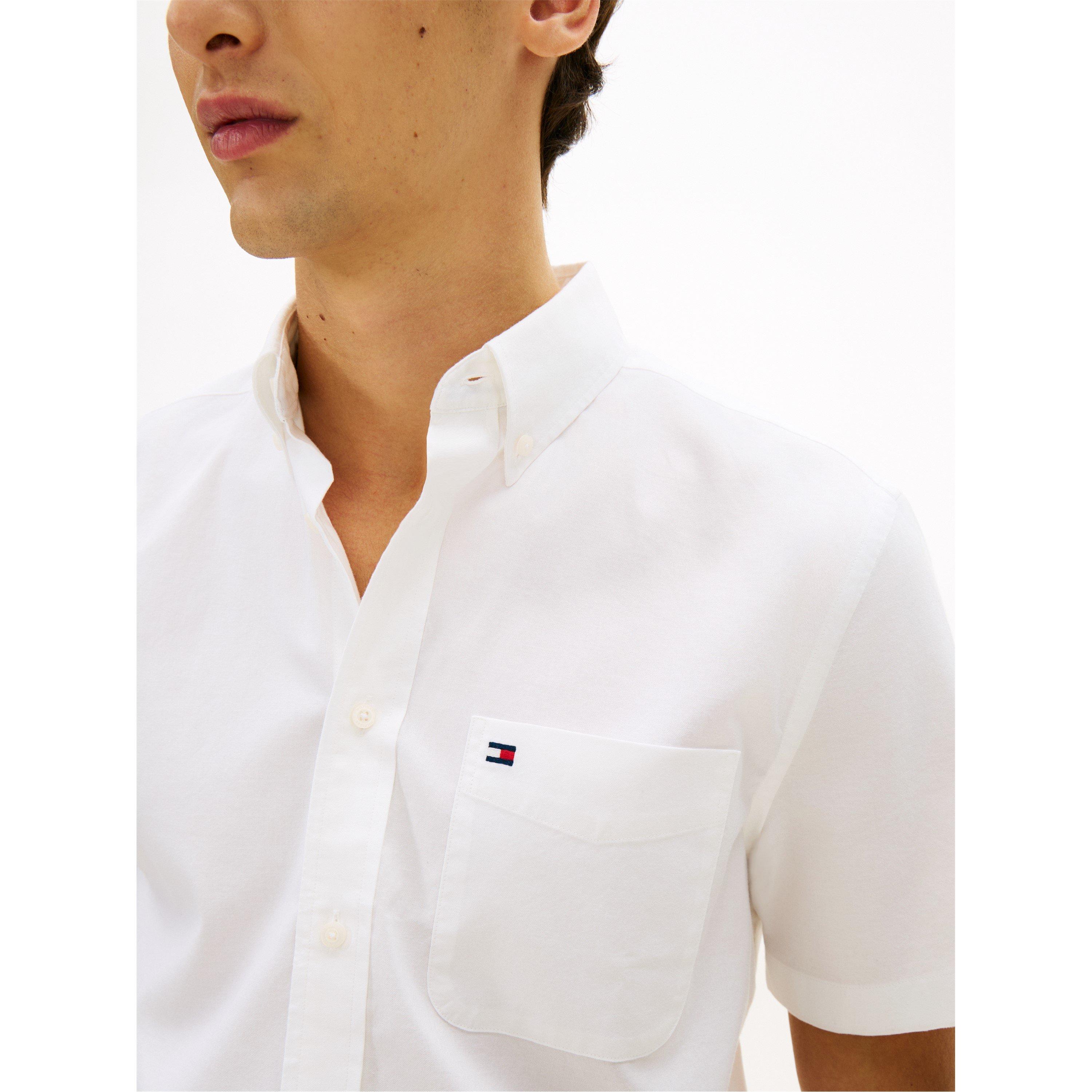White - Tommy Hilfiger - Men's Short Sleeve Plain Shirt - 3