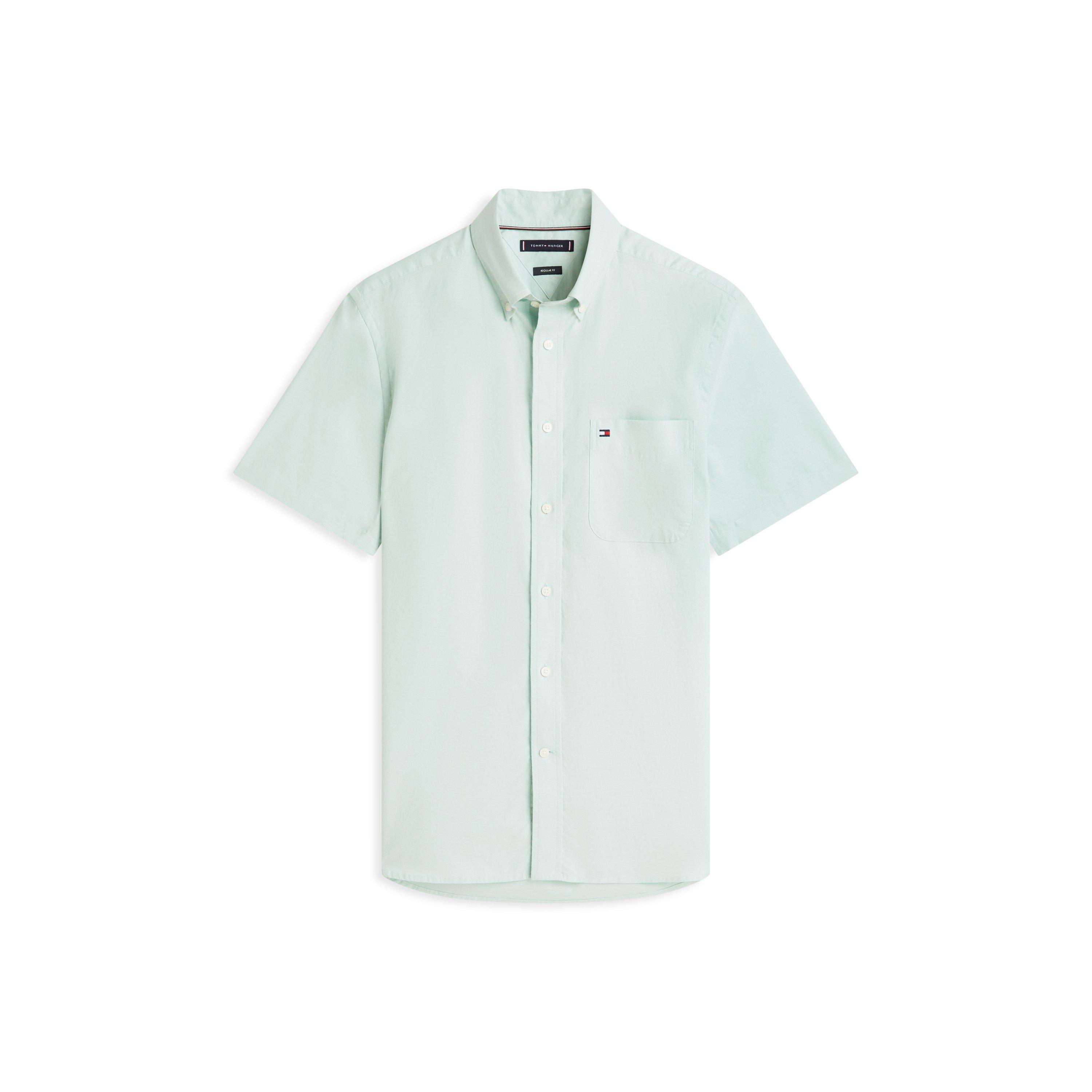 Tommy Hilfiger Men's Short Sleeve Plain Shirt - Crushed Mint - XL