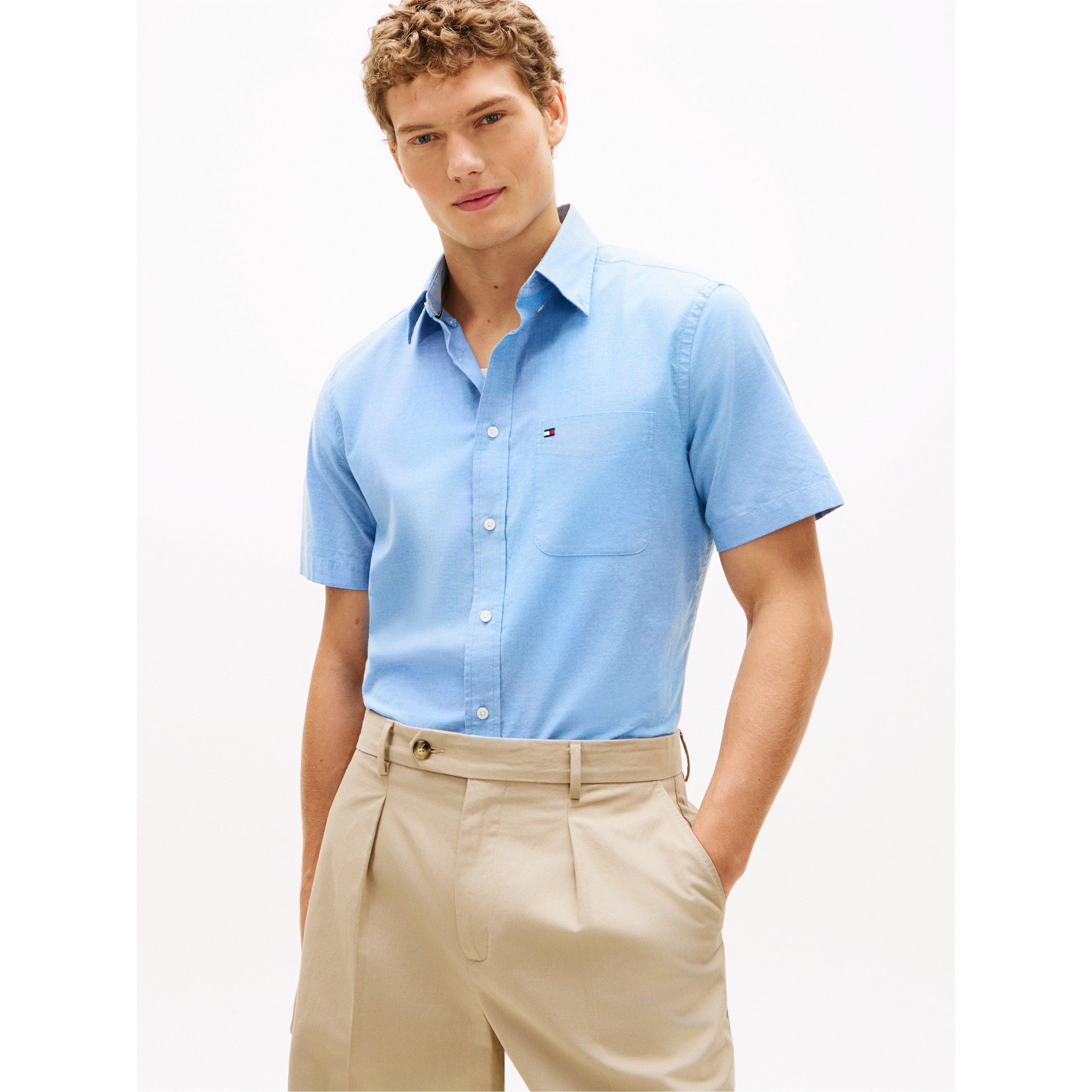 Shirt Blue - Tommy Hilfiger - Tommy SS Oxfrd Shirt Sn62 - 2