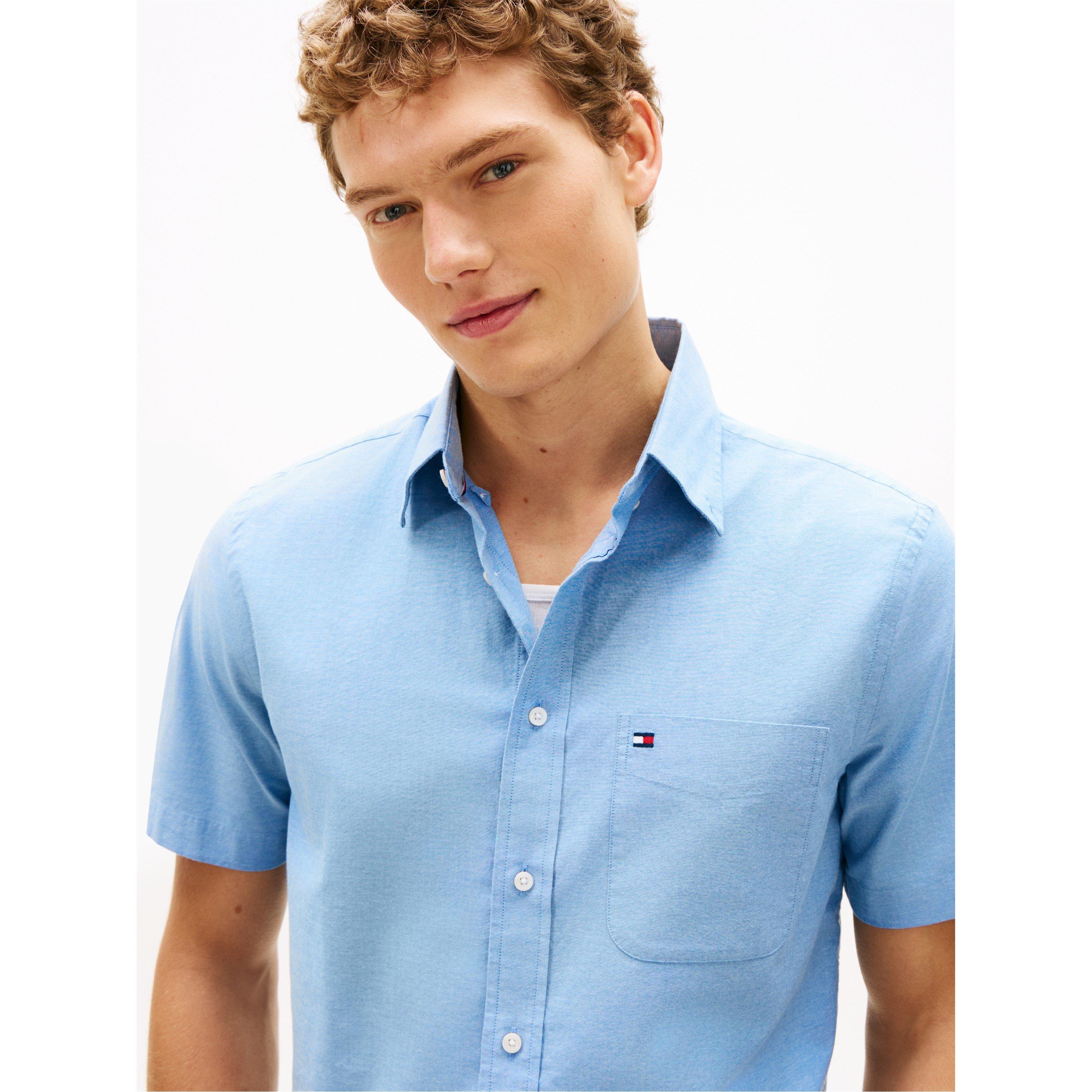Shirt Blue - Tommy Hilfiger - Tommy SS Oxfrd Shirt Sn62 - 3