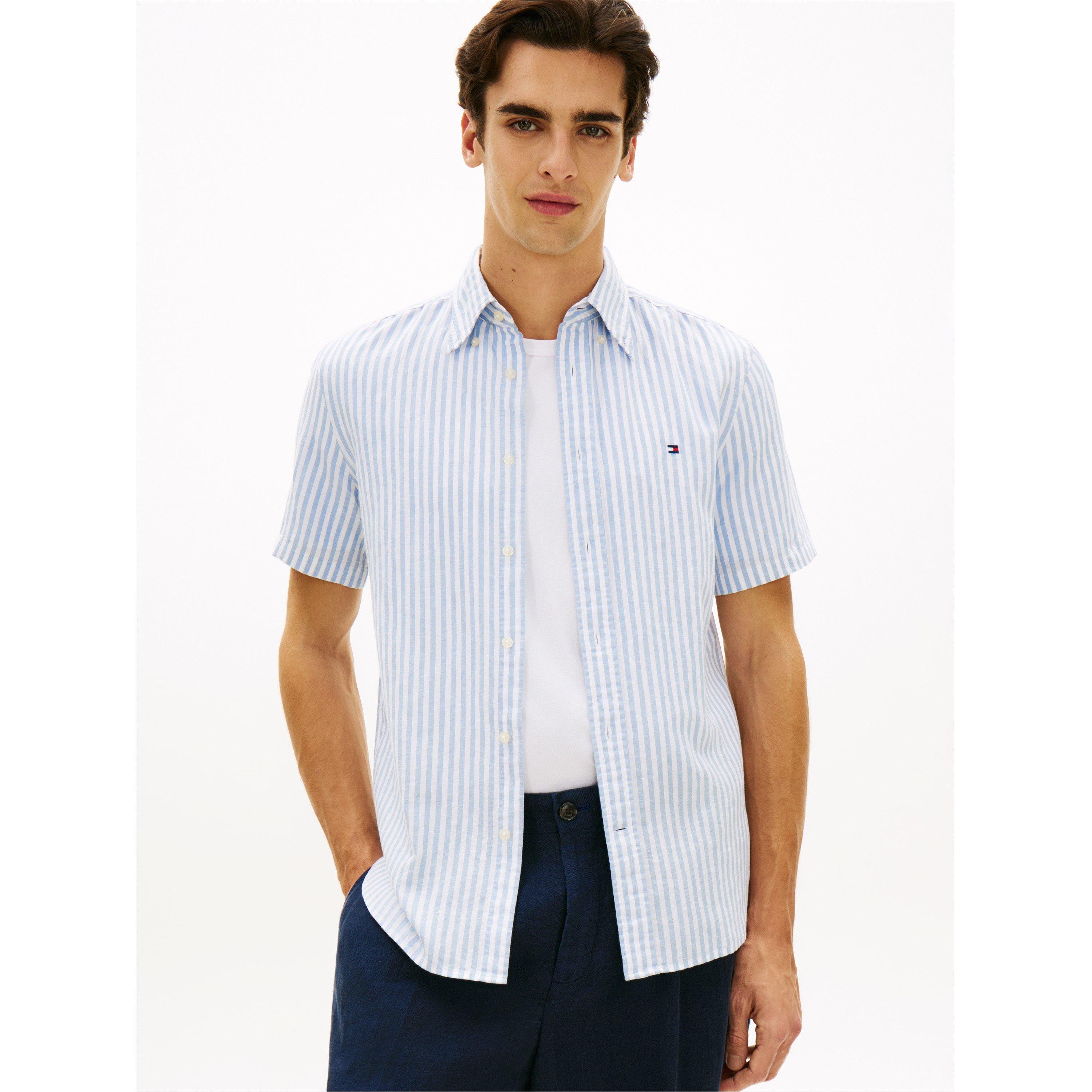 Cloudy Blu/Strp - Tommy Hilfiger - Tommy LinenStrp Shrt Sn62 - 2