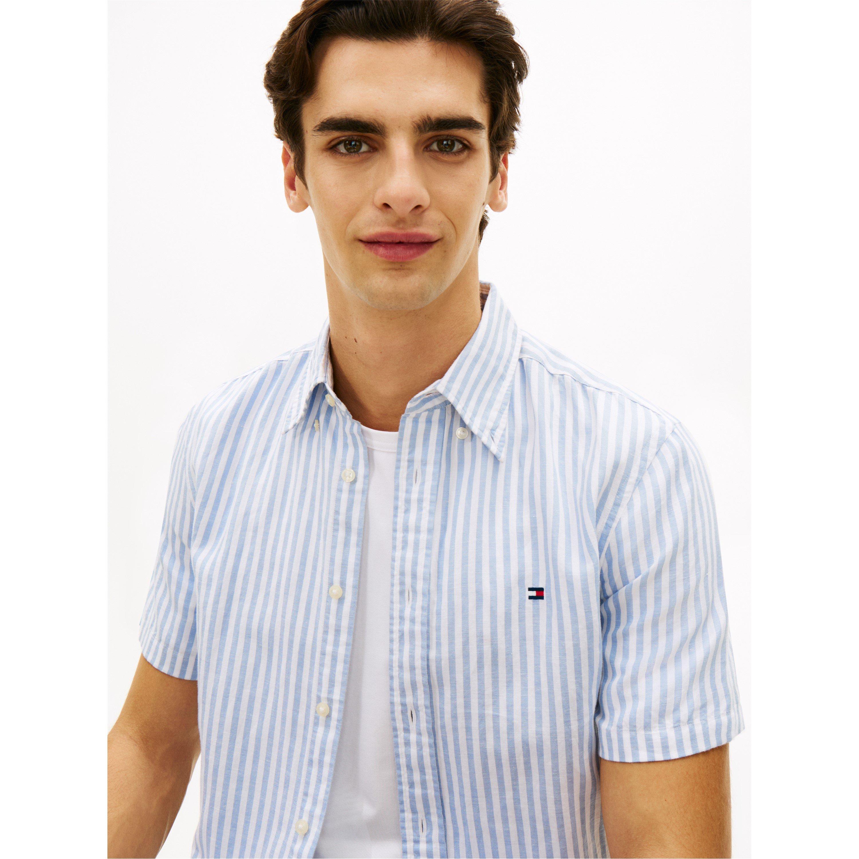 Cloudy Blu/Strp - Tommy Hilfiger - Tommy LinenStrp Shrt Sn62 - 3