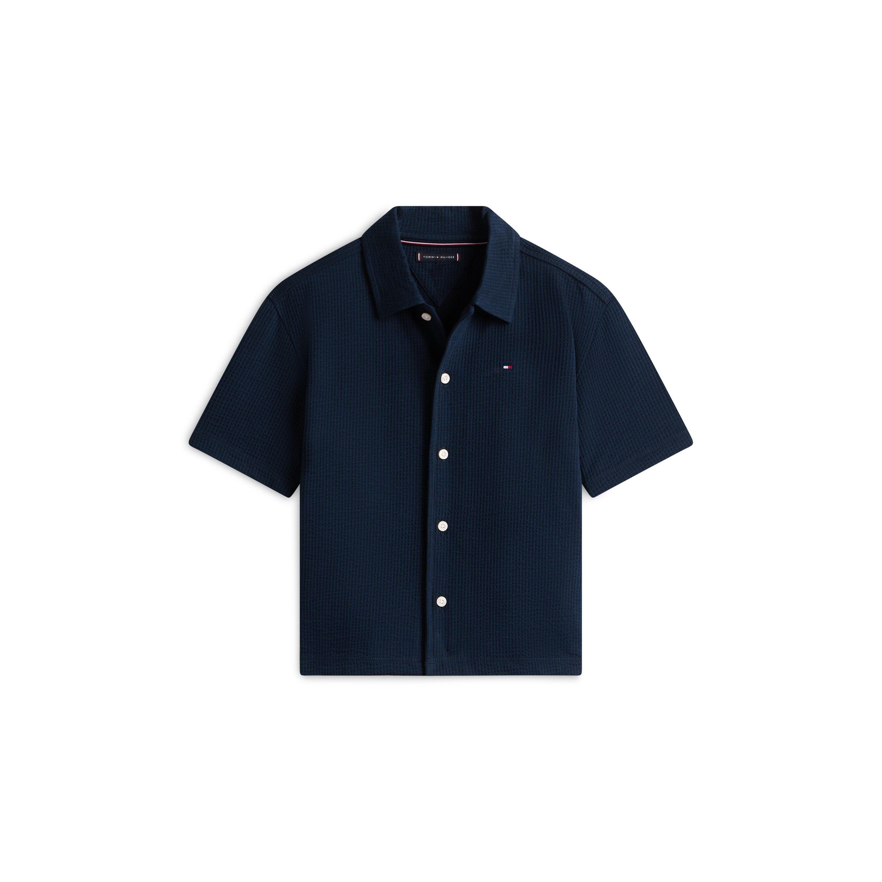 Night Navy C1G - Tommy Hilfiger - Kids' Short Sleeve Oxford Shirt - 1