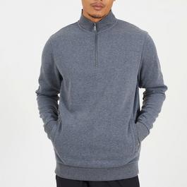 Brave Soul Charcoal Mens Funnel Neck Zip Sweatshirt