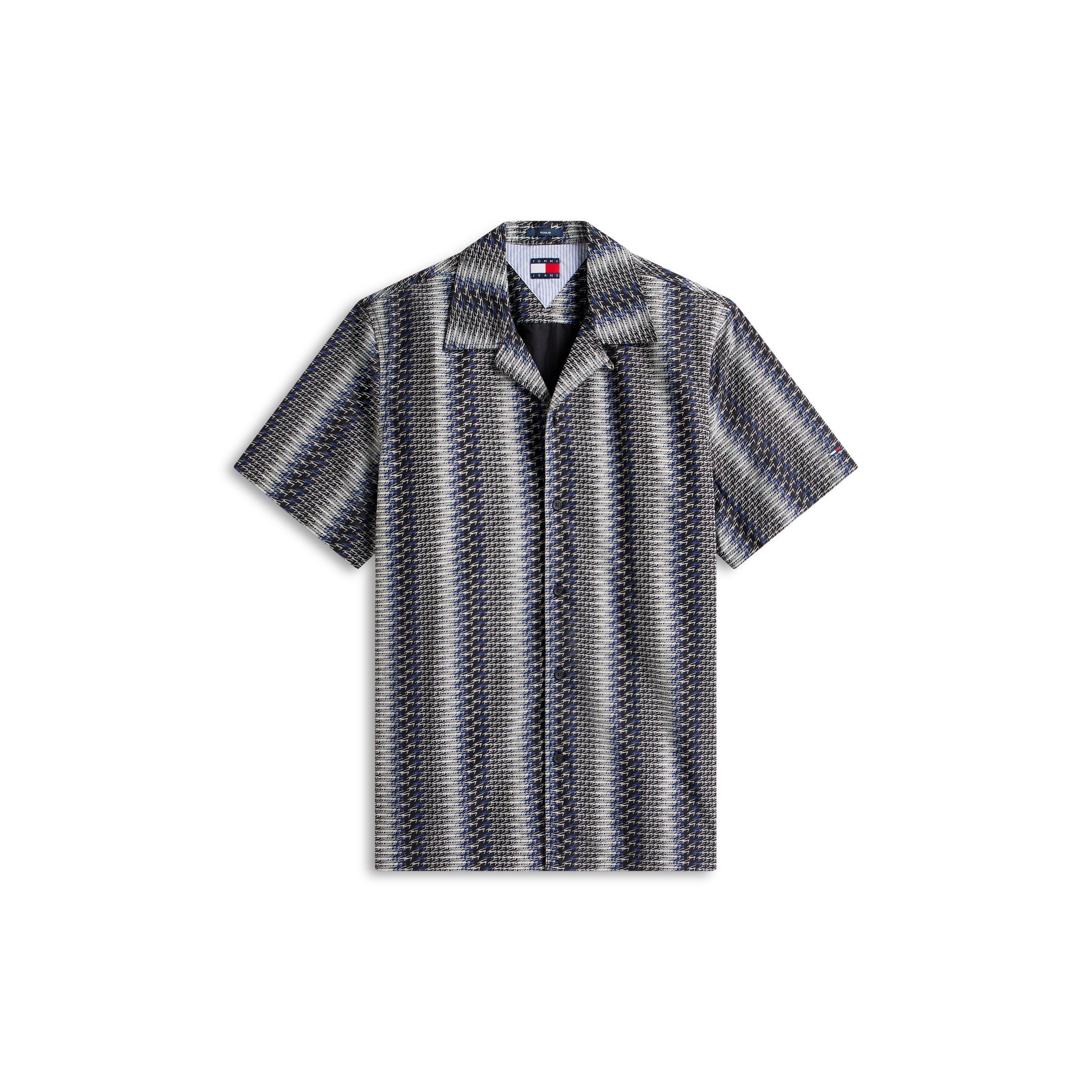 Tommy Jeans Men's Patterned Short Sleeve Shirt - Black Aop - S