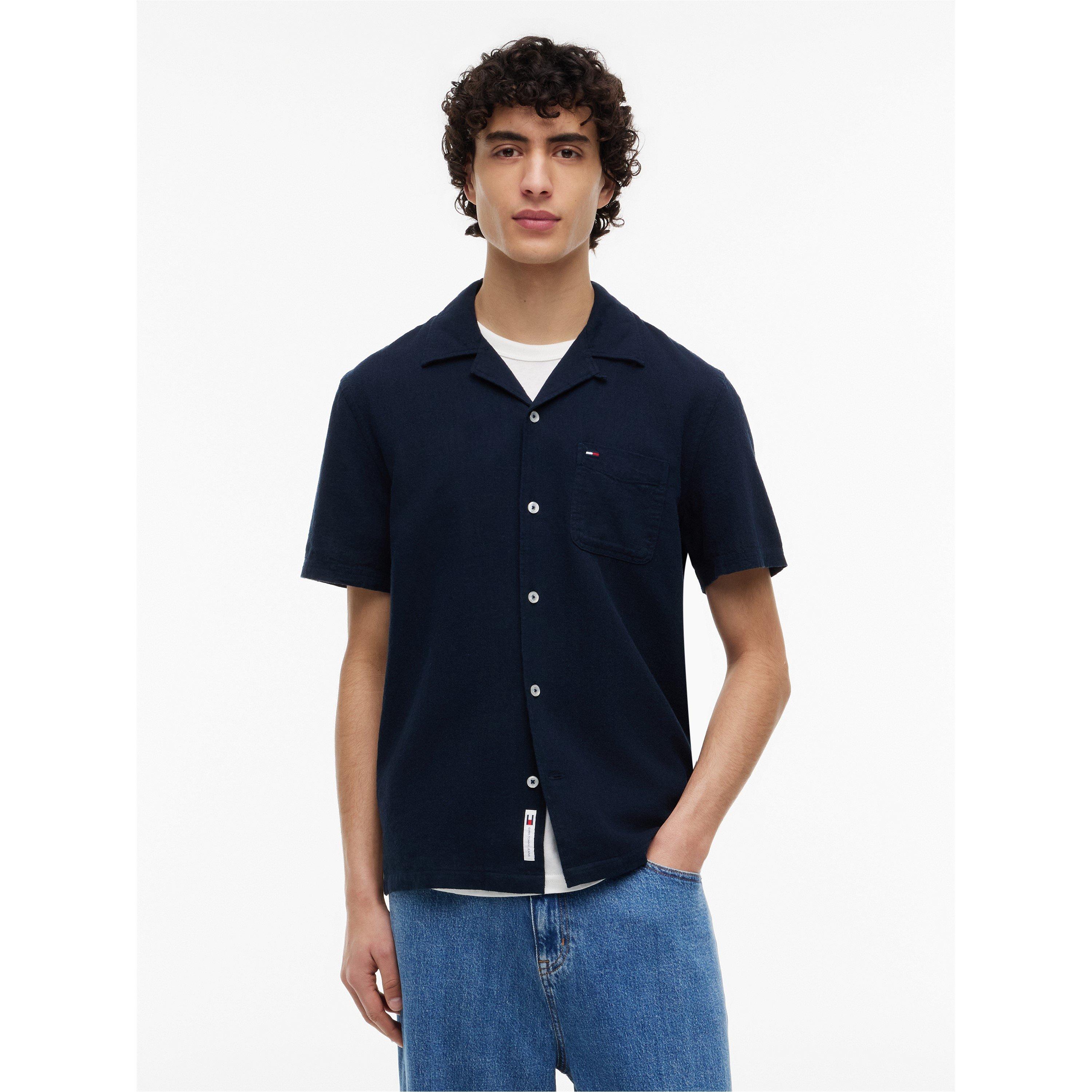 Noche Oscura Azul - Tommy Jeans - TJ Linen SS Shirt Sn62 - 2