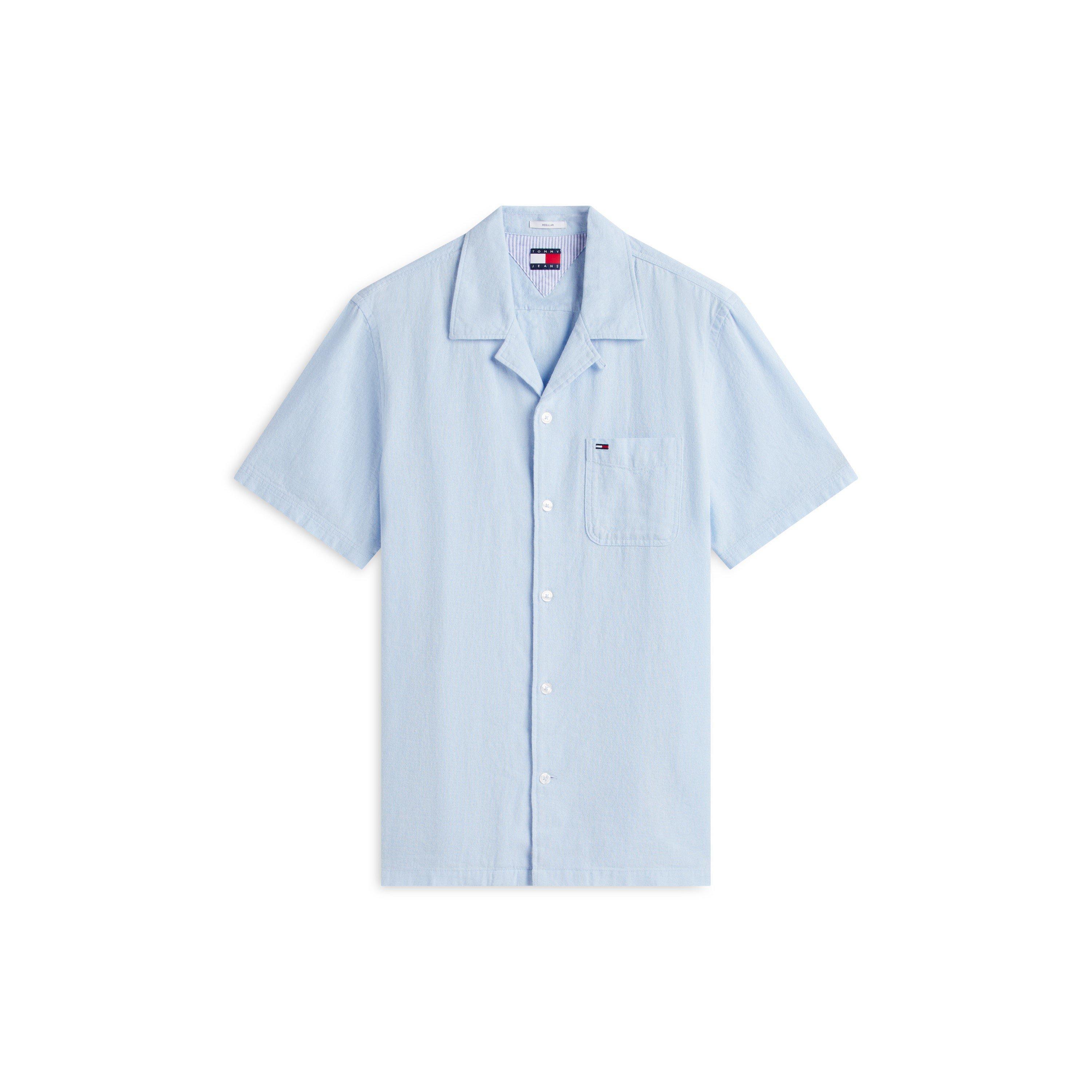 Tommy Jeans Men's Short Sleeve Plain Shirt - Sweet Blue - XL