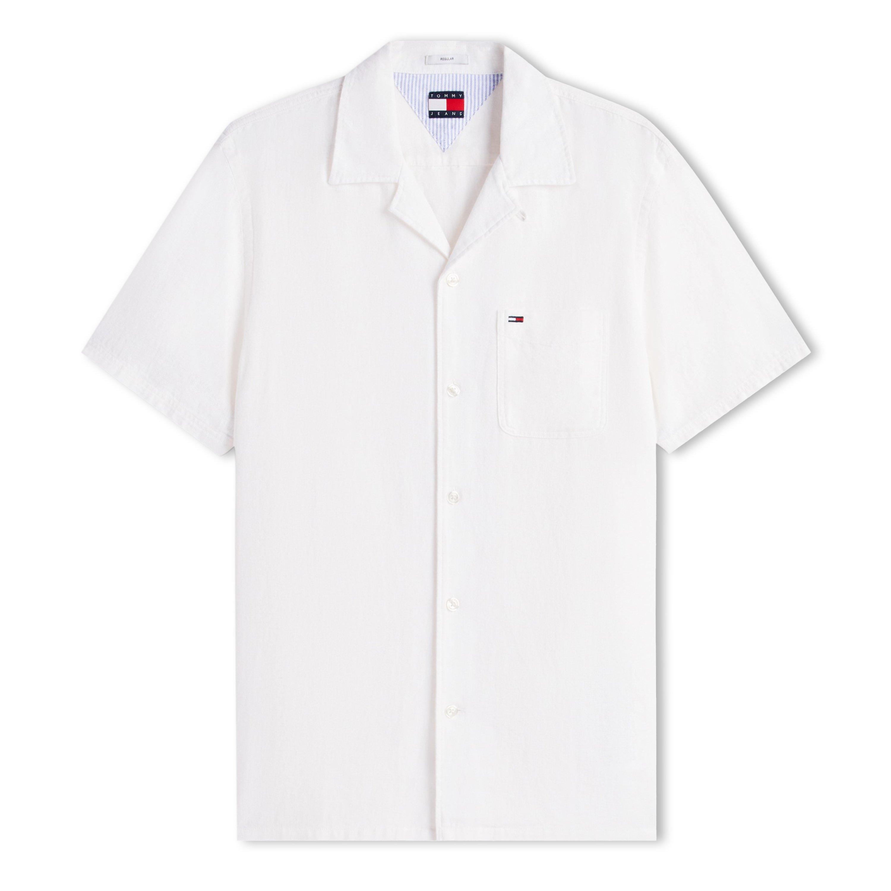 Tommy Jeans Men's Short Sleeve Plain Shirt - Ecru - M
