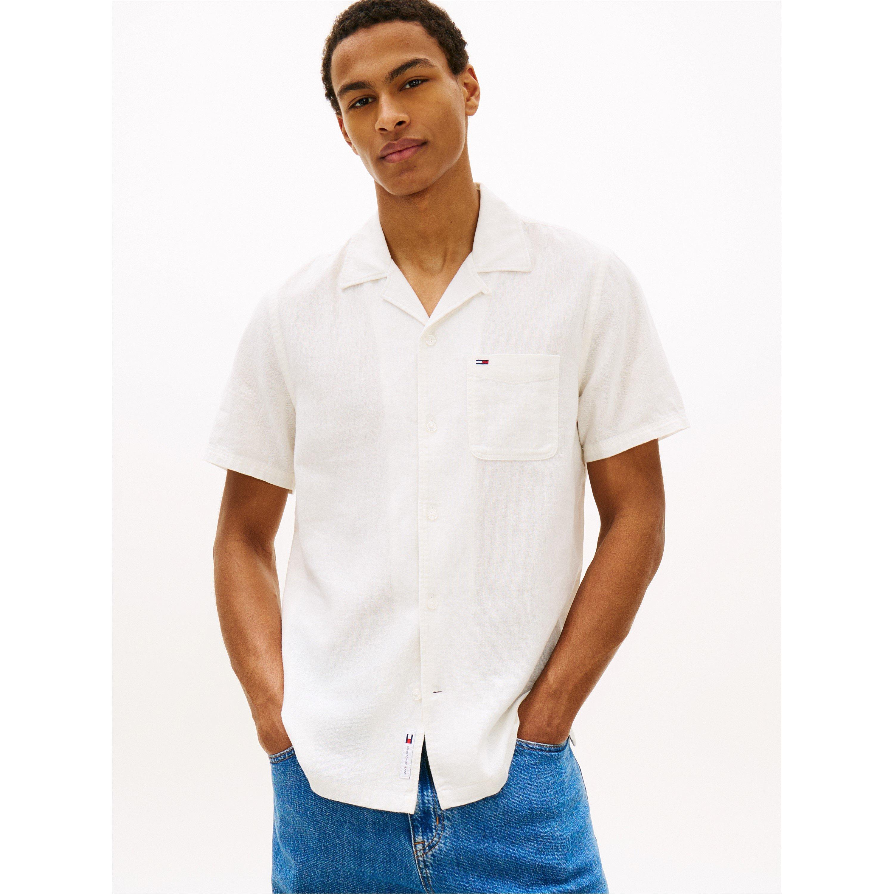 Ecru - Tommy Jeans - Men's Short Sleeve Plain Shirt - 3