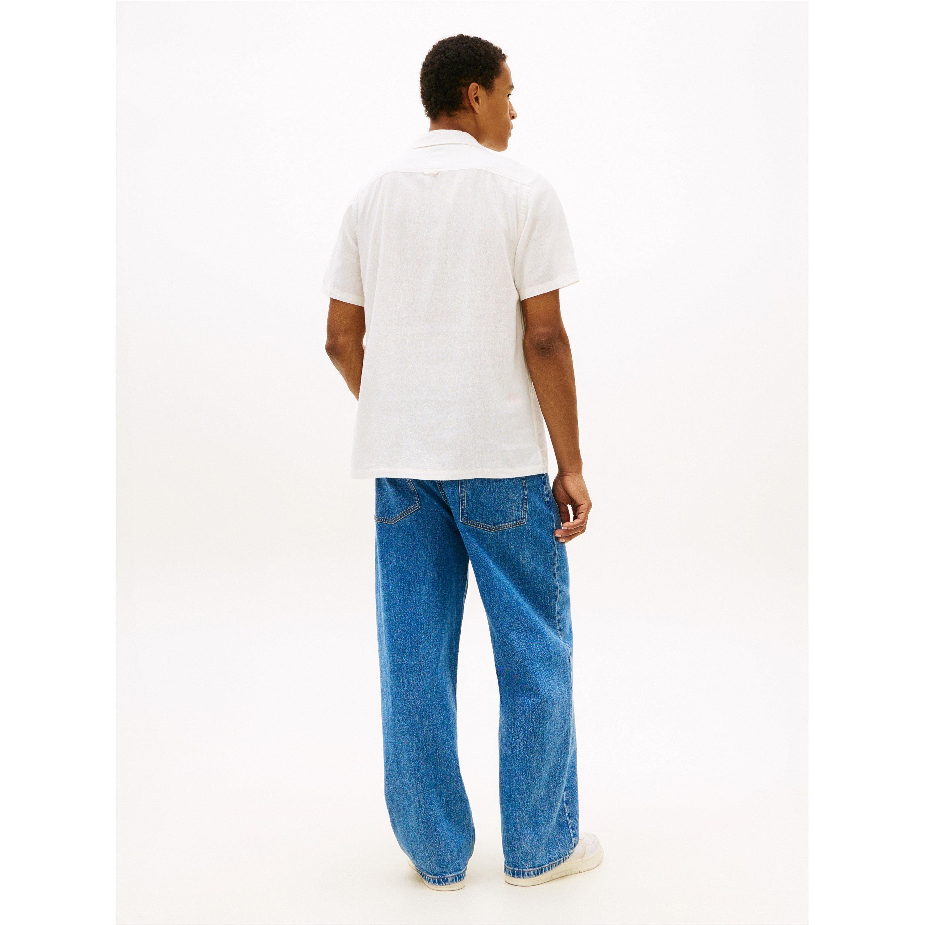 Ecru - Tommy Jeans - Men's Short Sleeve Plain Shirt - 4