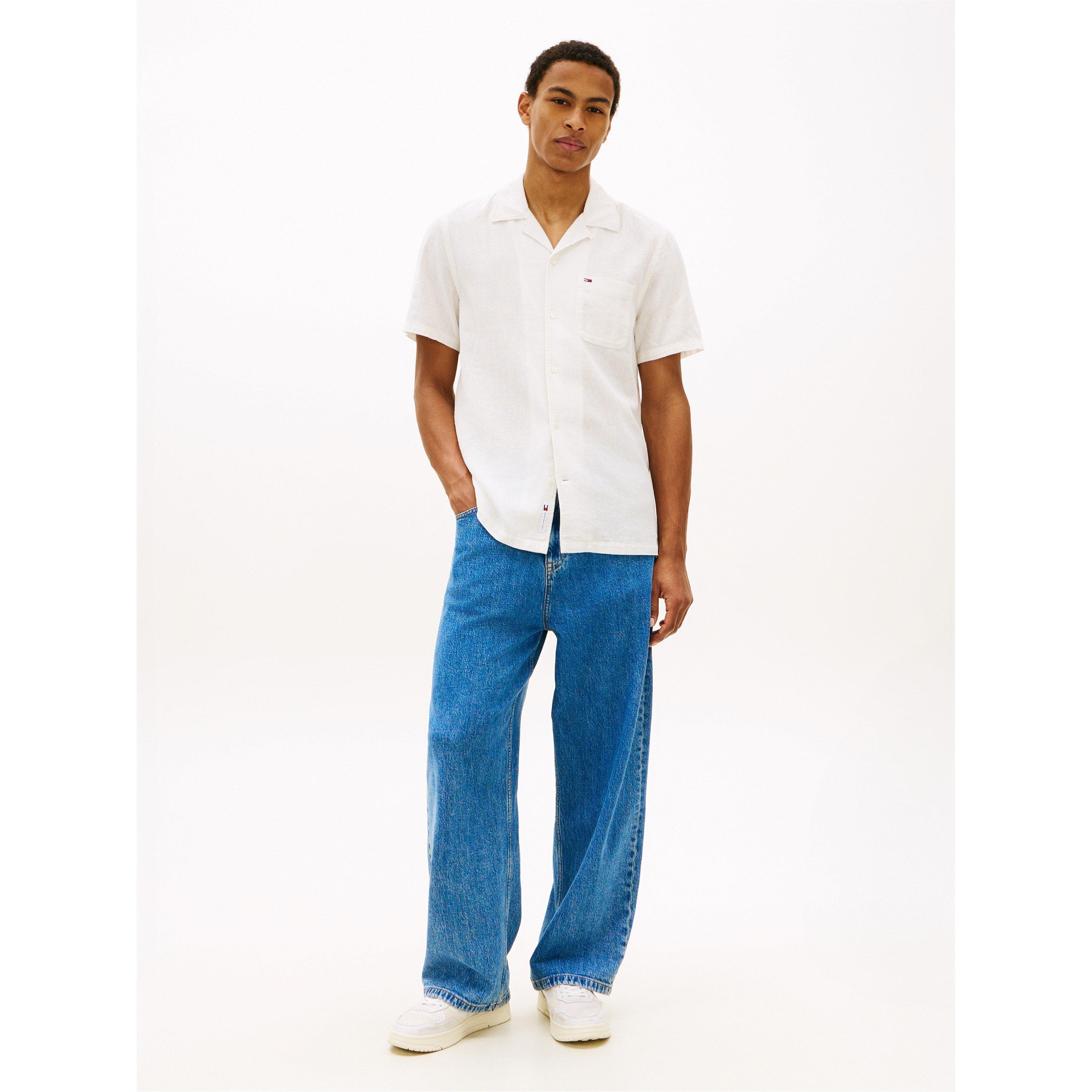 Ecru - Tommy Jeans - Men's Short Sleeve Plain Shirt - 6