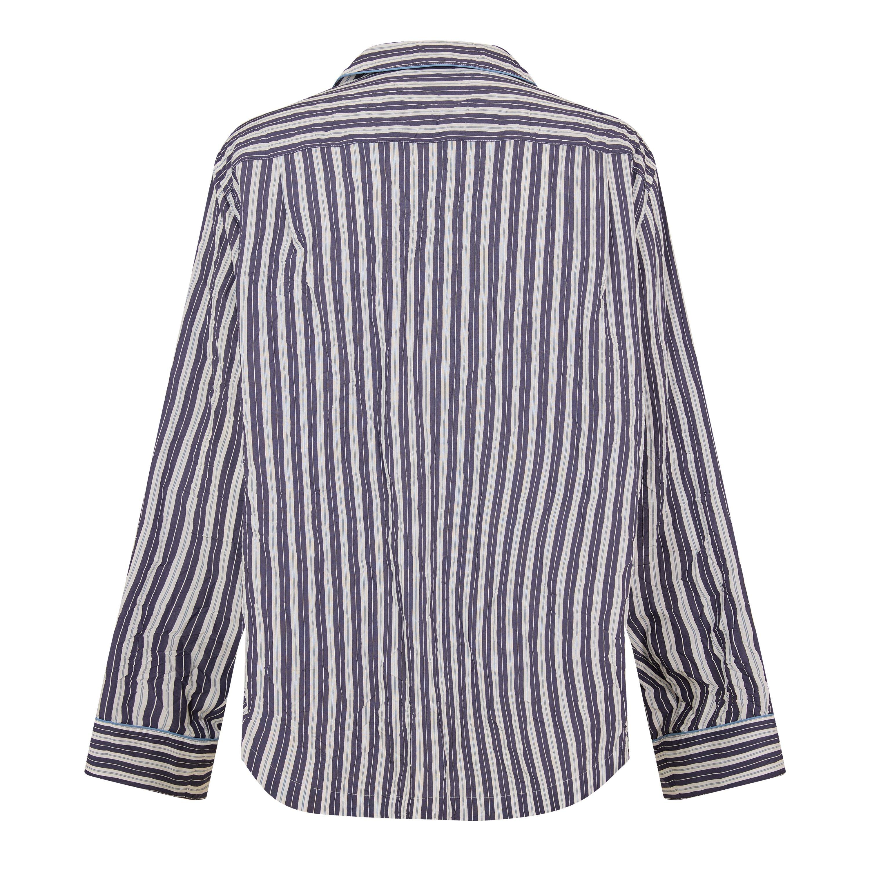 Navy/White - Dolce and Gabbana - Men's Long Sleeve Patterned Shirt - 2