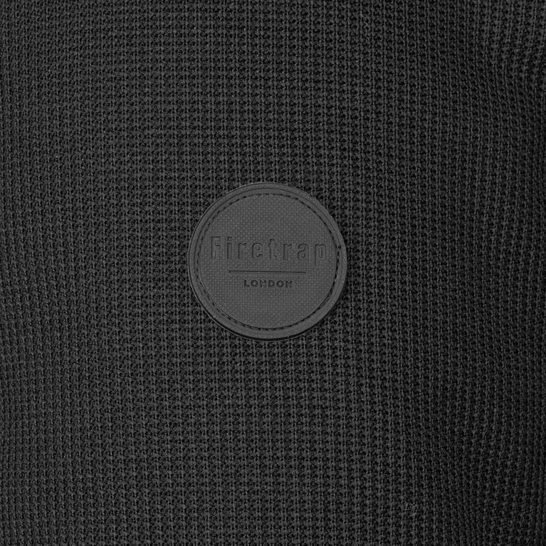 Noir - Firetrap - long sleeve polo shirt in grey with logo - 8