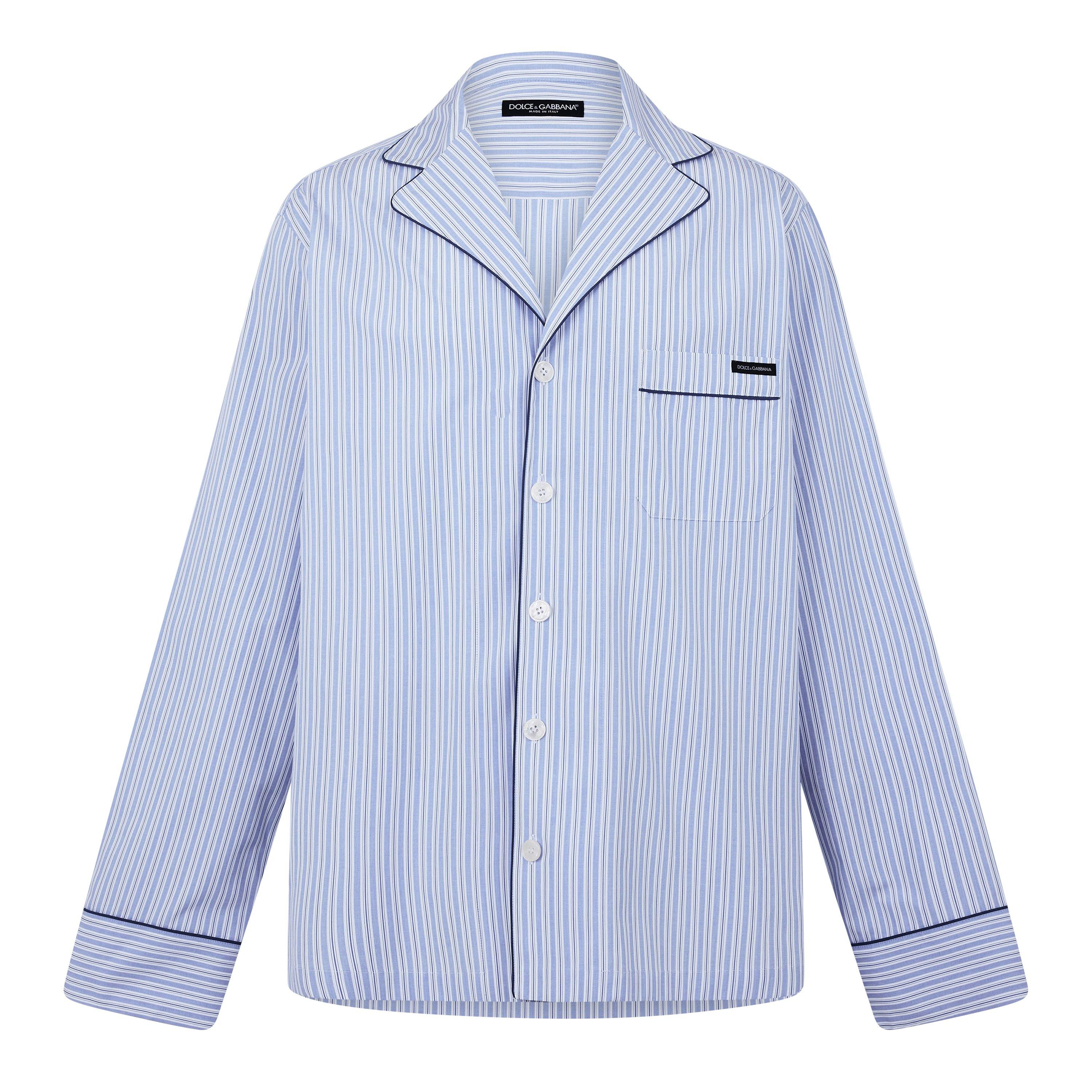 Dolce and Gabbana Men's Long Sleeve Patterned Shirt - Blue/White - S