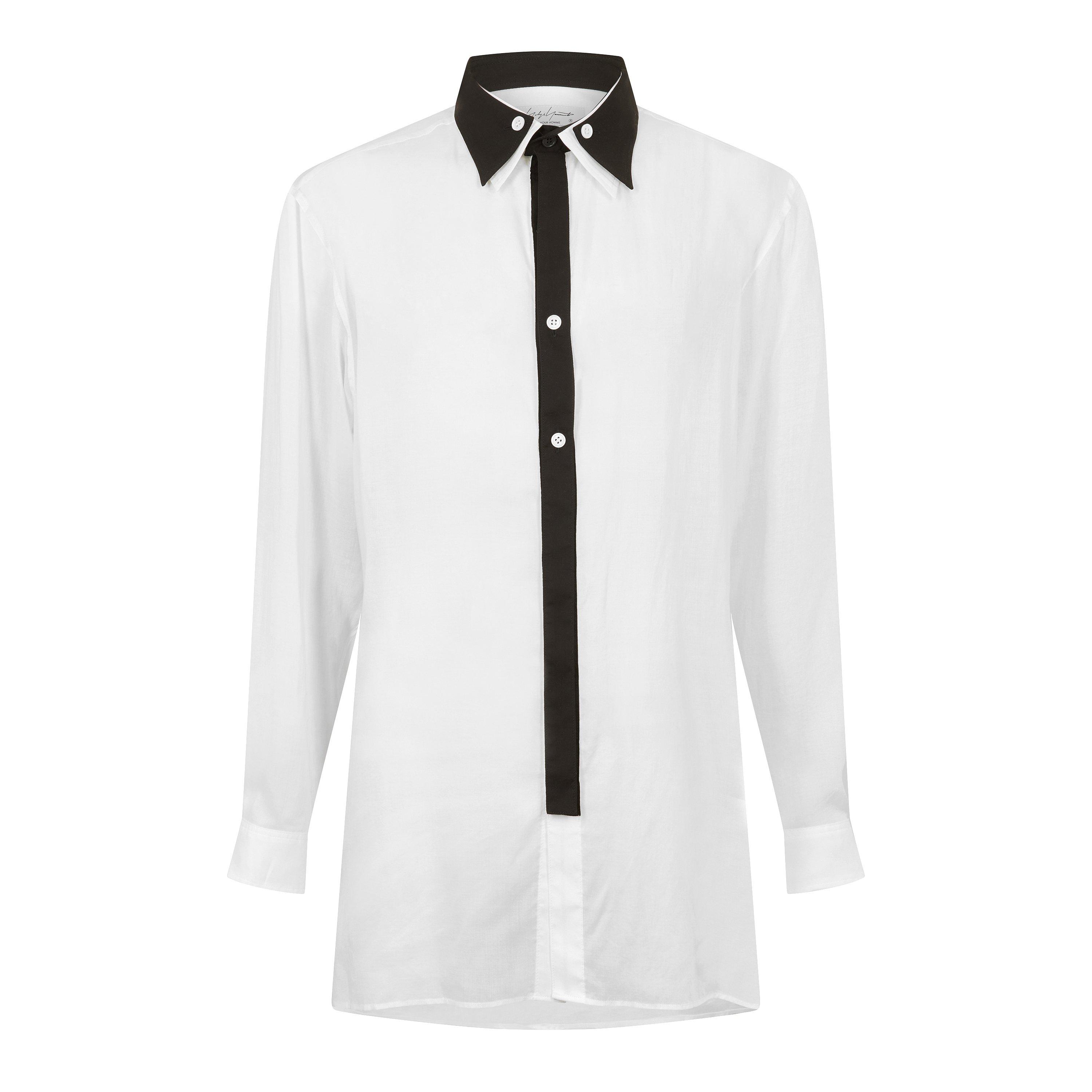 White - Yohji Yamamoto - Men's Long Sleeve Plain Shirt - 1