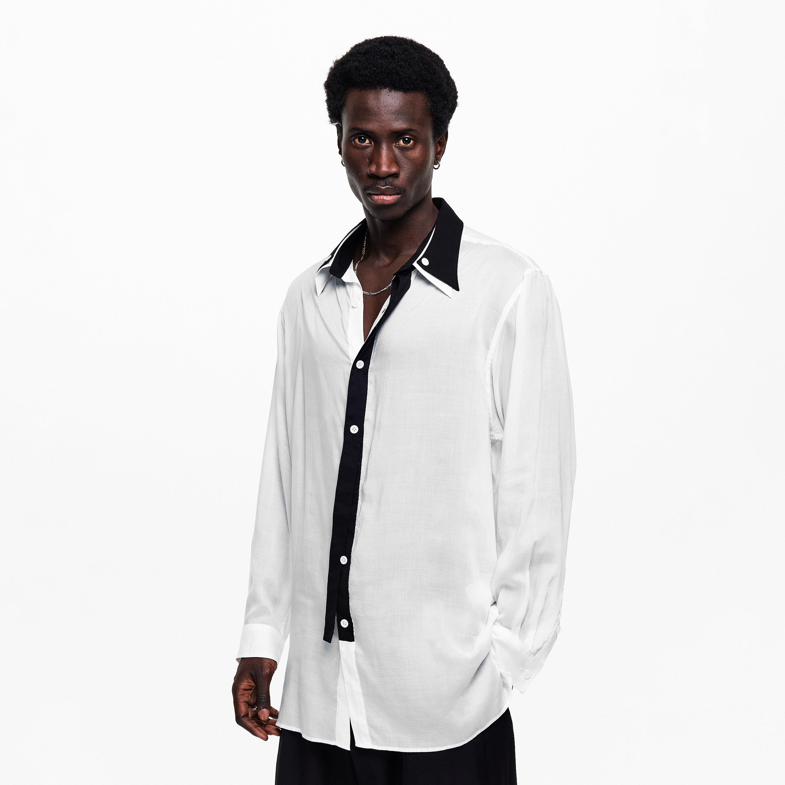 White - Yohji Yamamoto - Men's Long Sleeve Plain Shirt - 3
