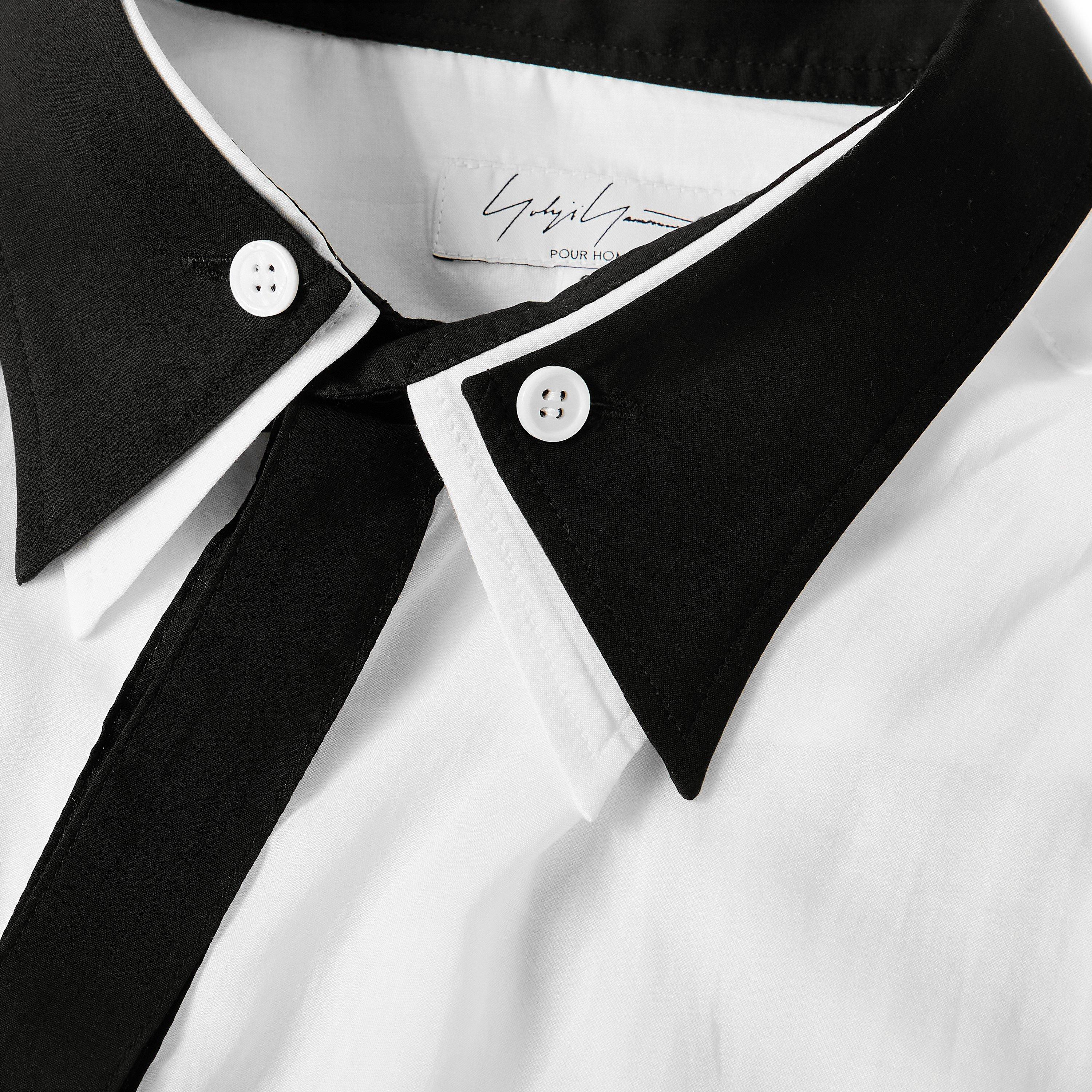 White - Yohji Yamamoto - Men's Long Sleeve Plain Shirt - 5